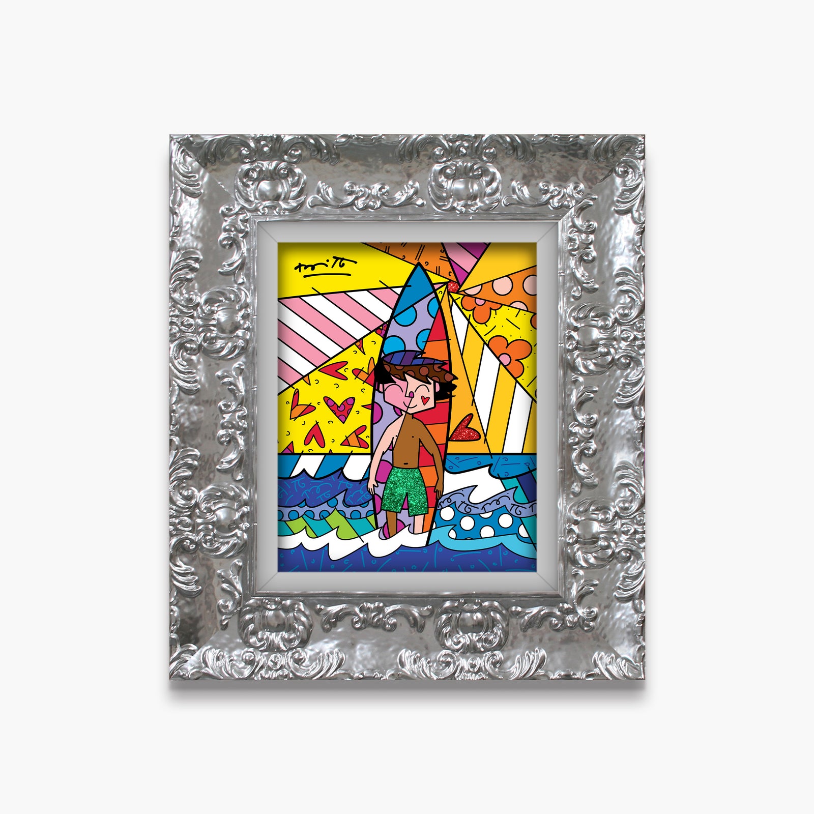 surfing day limited edition print  colorful decorative collectible gift idea
