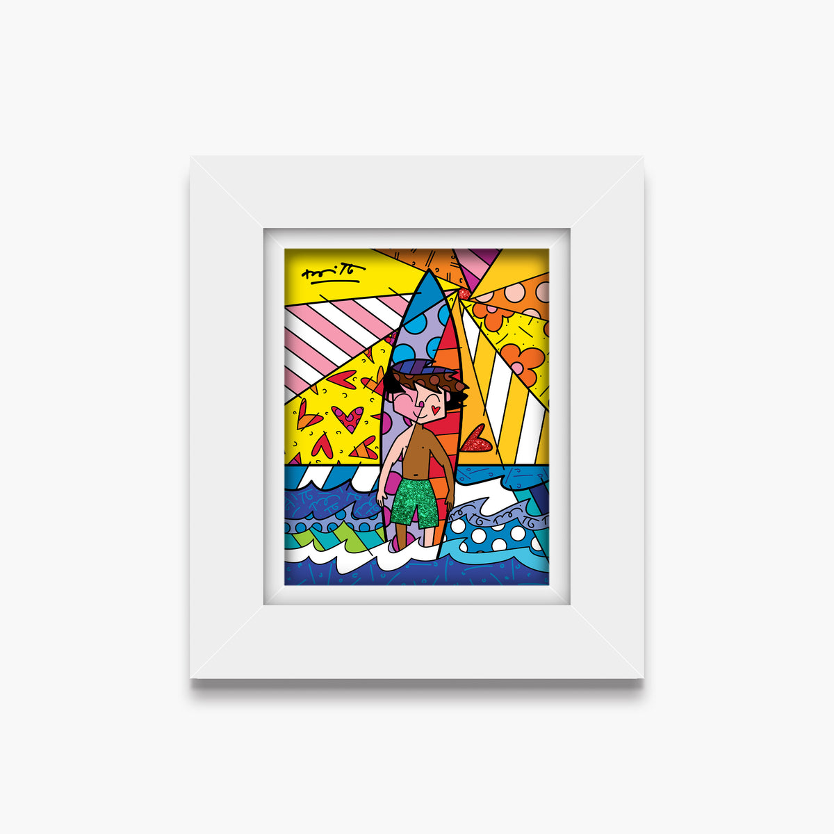 surfing day limited edition print  colorful decorative collectible gift idea