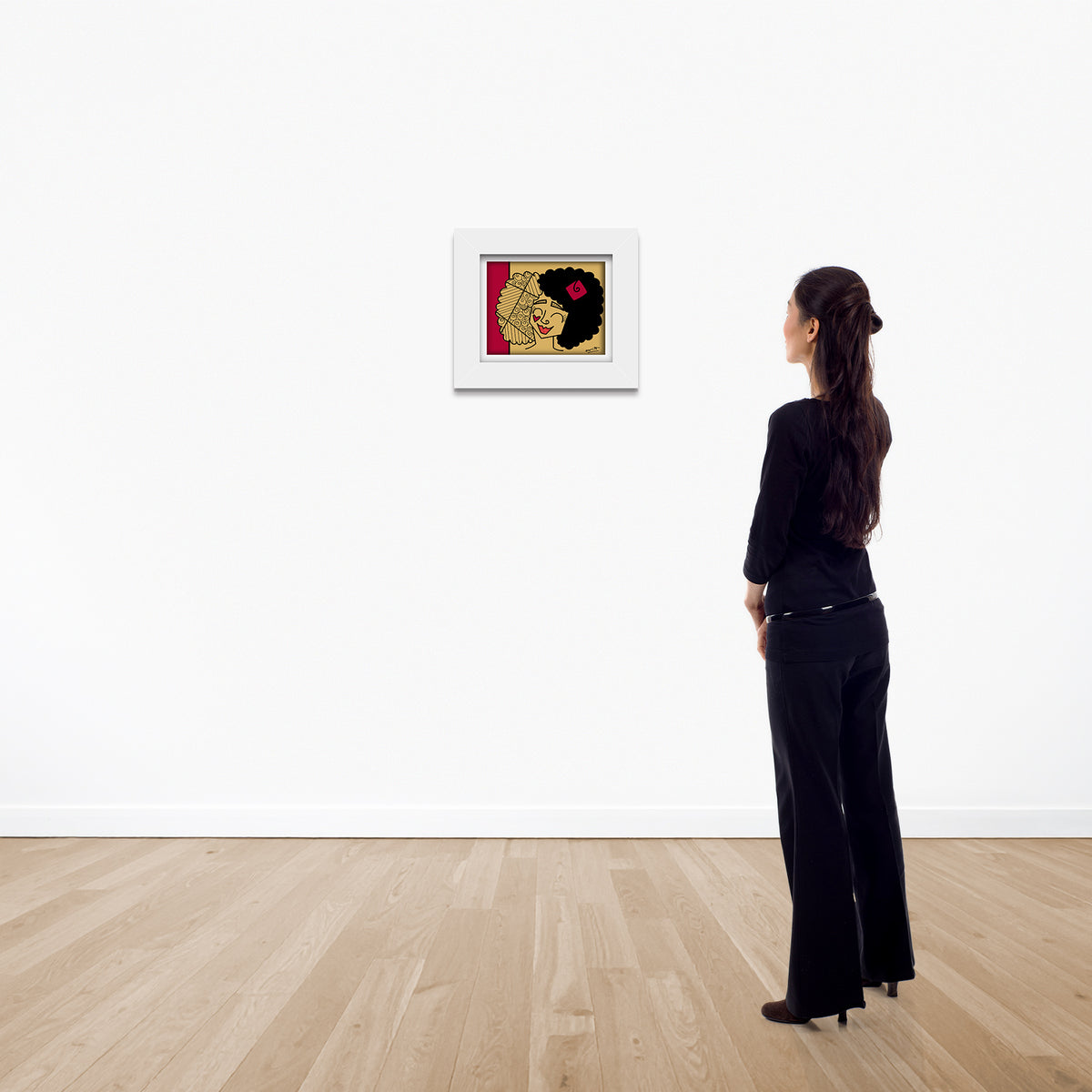 modern pop art golden girl limited edition print  vibrant home decor