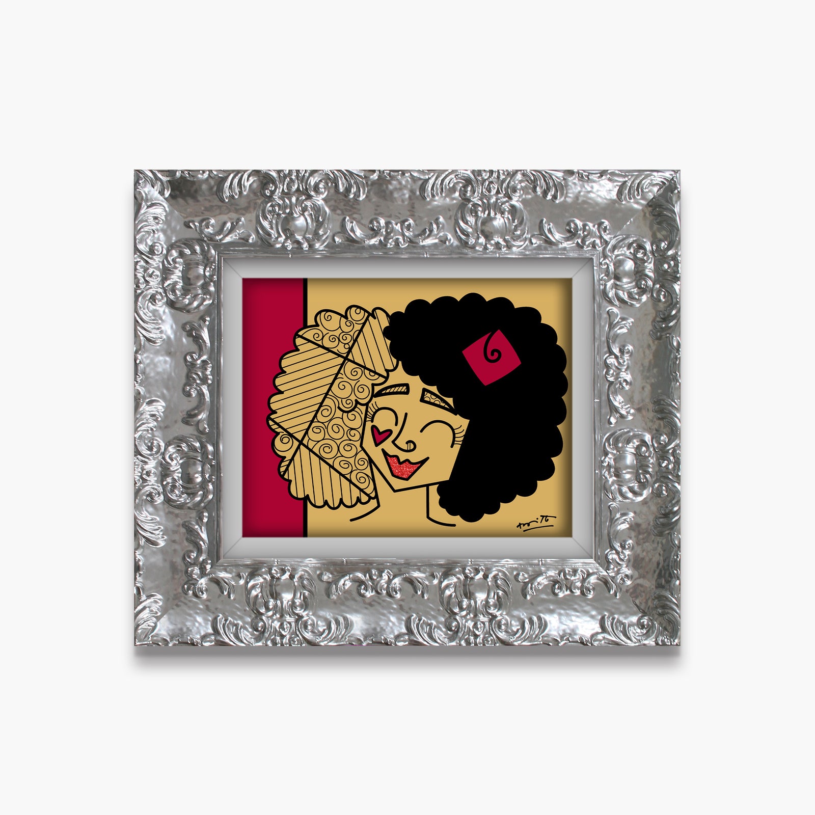 modern pop art golden girl limited edition print  vibrant home decor