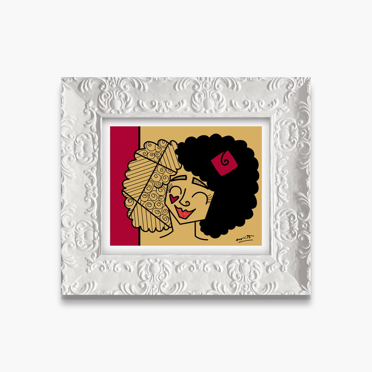 golden girl limited edition print  artistic colorful design collectible