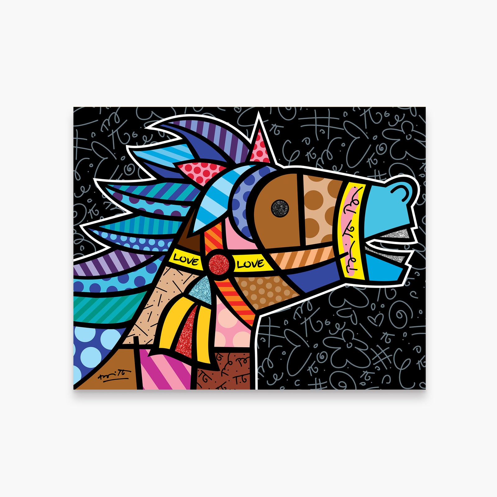 Romero Britto victory limited edition print  colorful pop art design