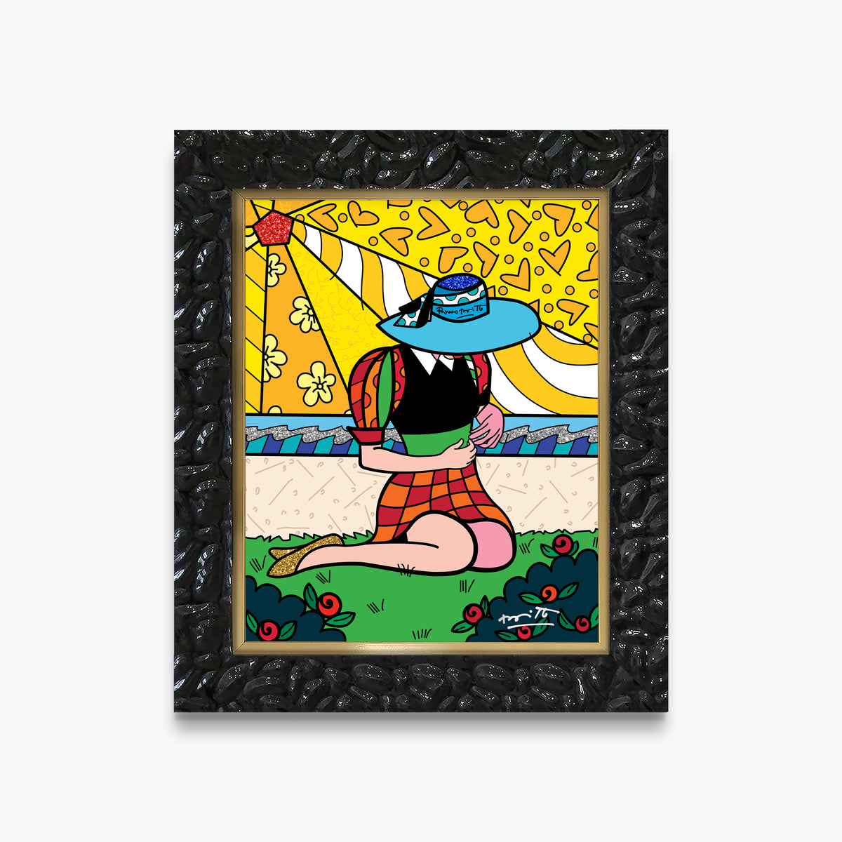Romero Britto palm beach limited edition print  colorful pop art design
