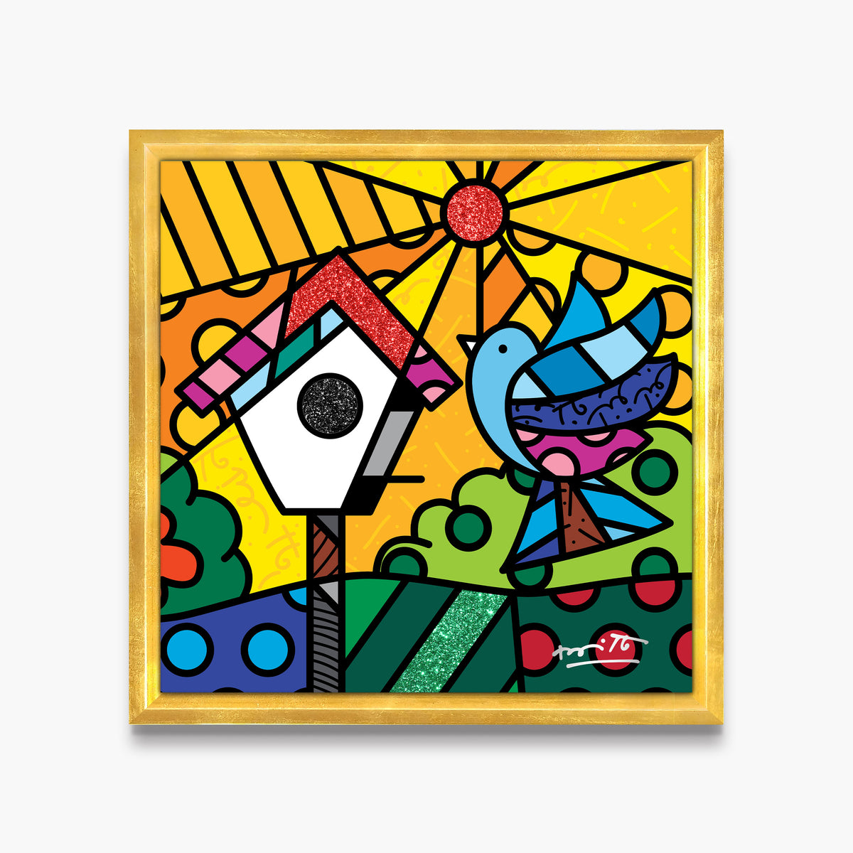 Romero Britto home sweet home limited edition  colorful pop art design