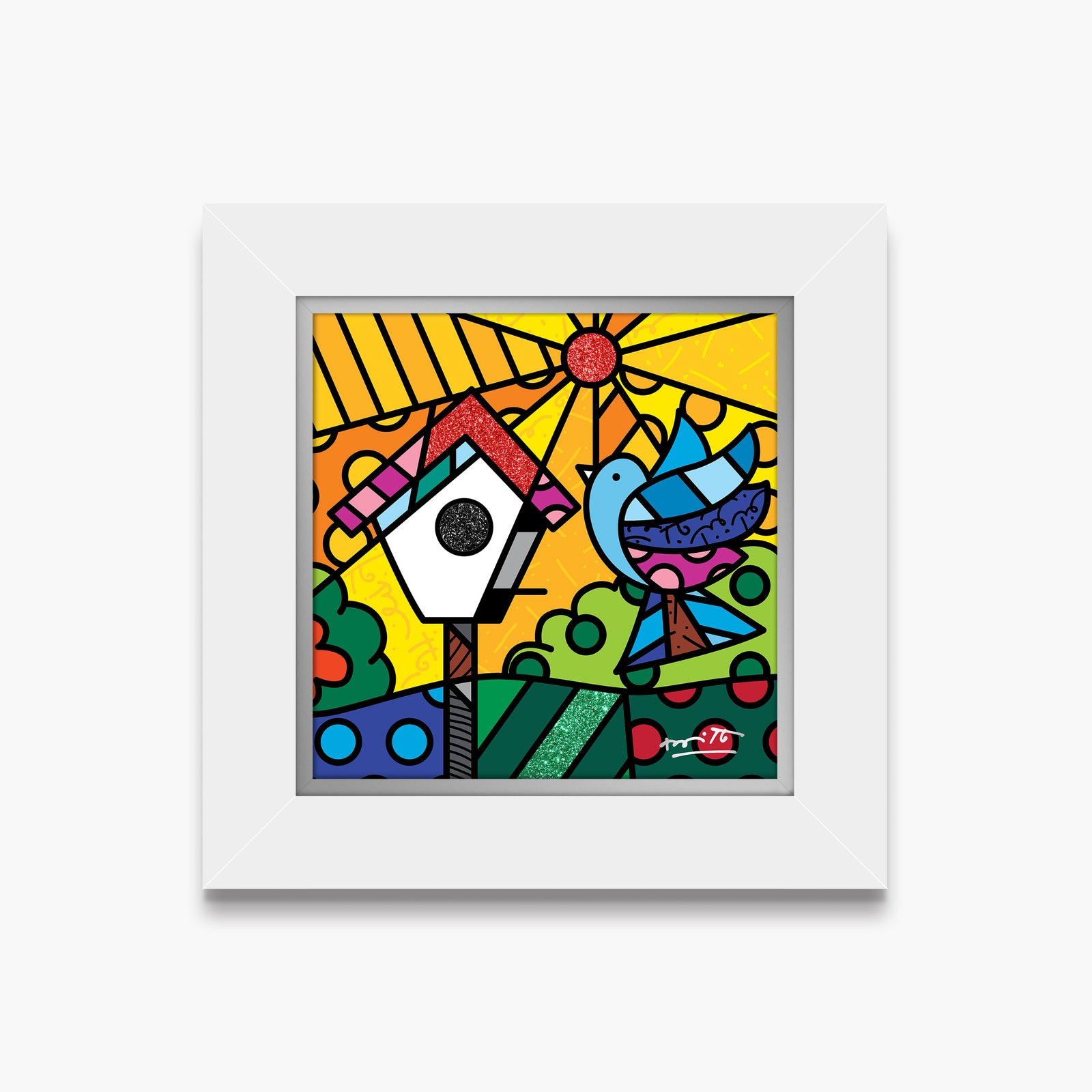 Romero Britto home sweet home limited edition  contemporary pop art piece