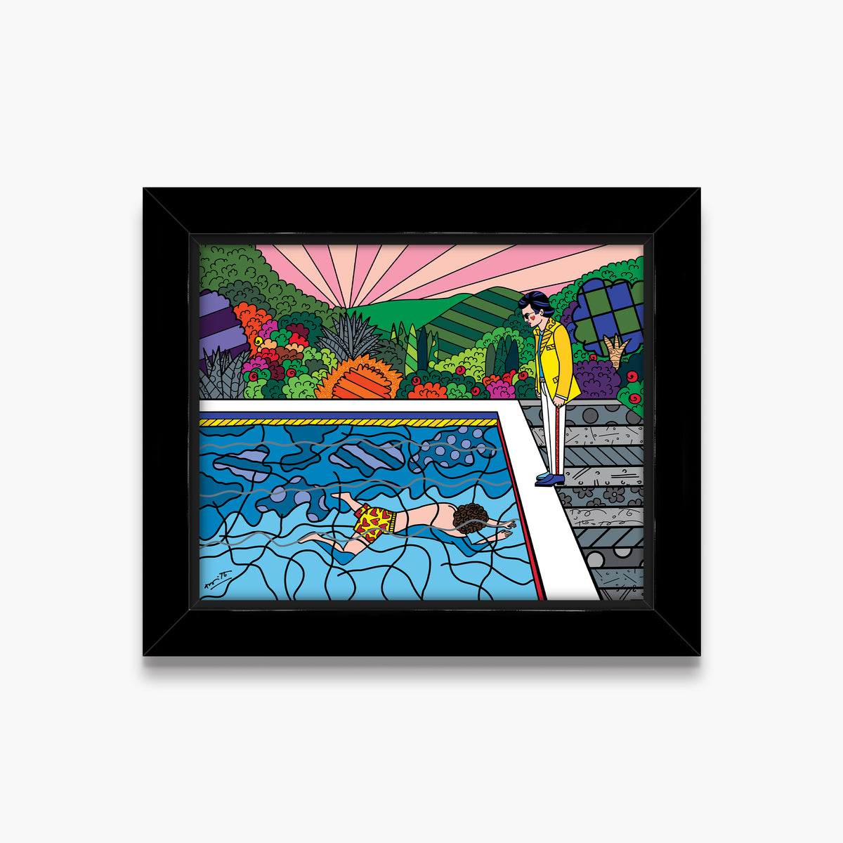Romero Britto best friends limited edition print  colorful pop art design