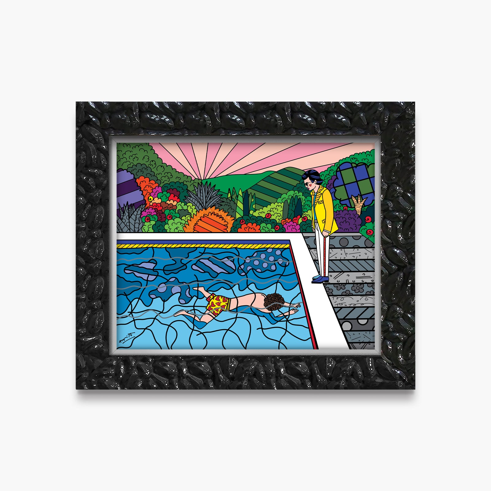 Romero Britto best friends limited edition print  colorful pop art design