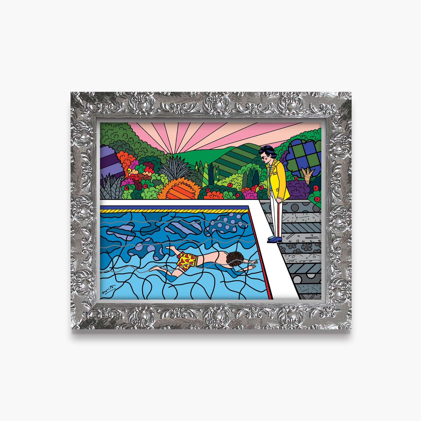 Romero Britto best friends limited edition print  contemporary pop art piece