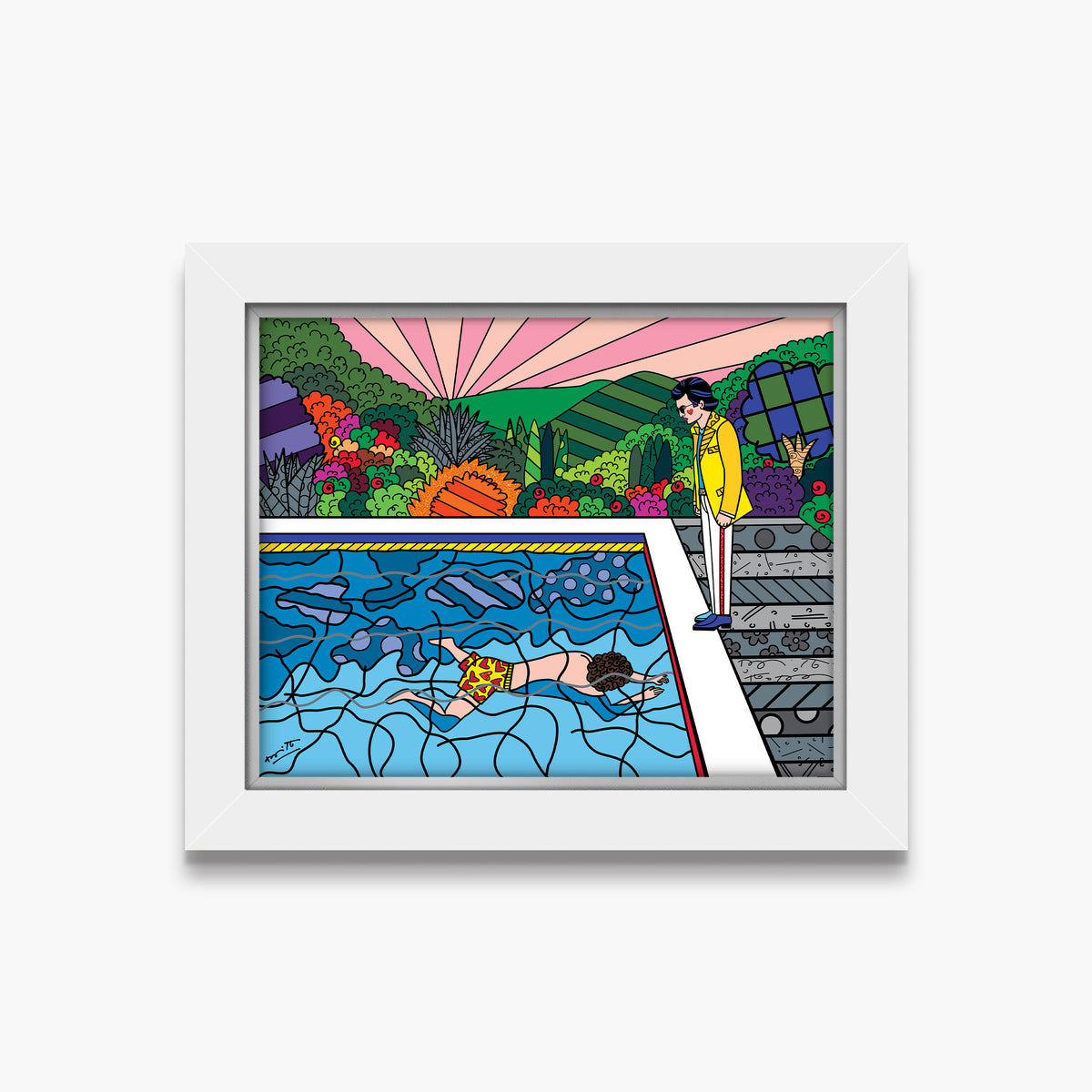 Romero Britto best friends limited edition print  contemporary pop art piece