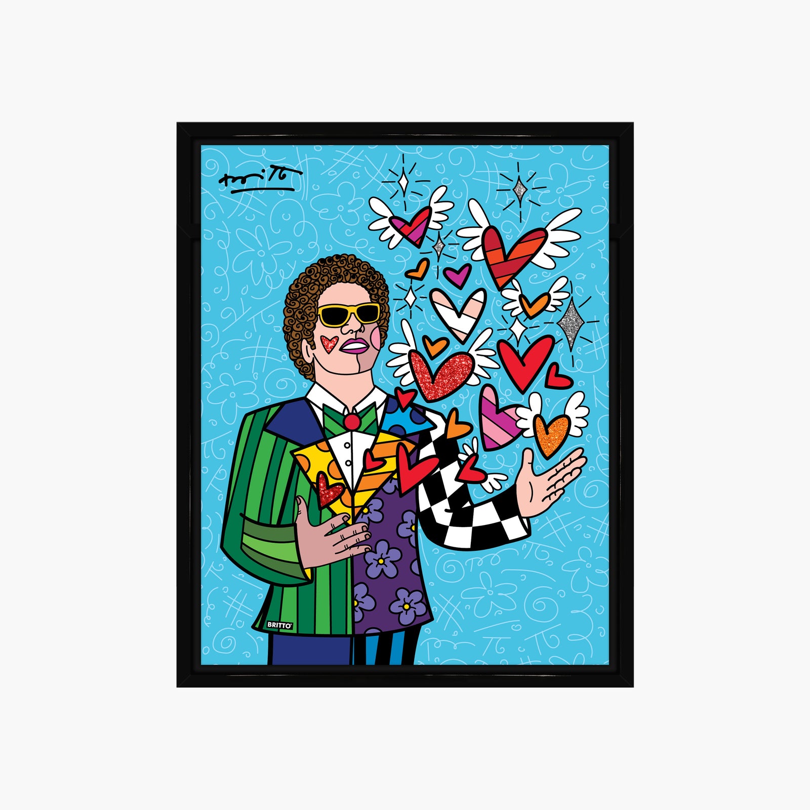 modern pop art sharing love limited edition print  vibrant home decor