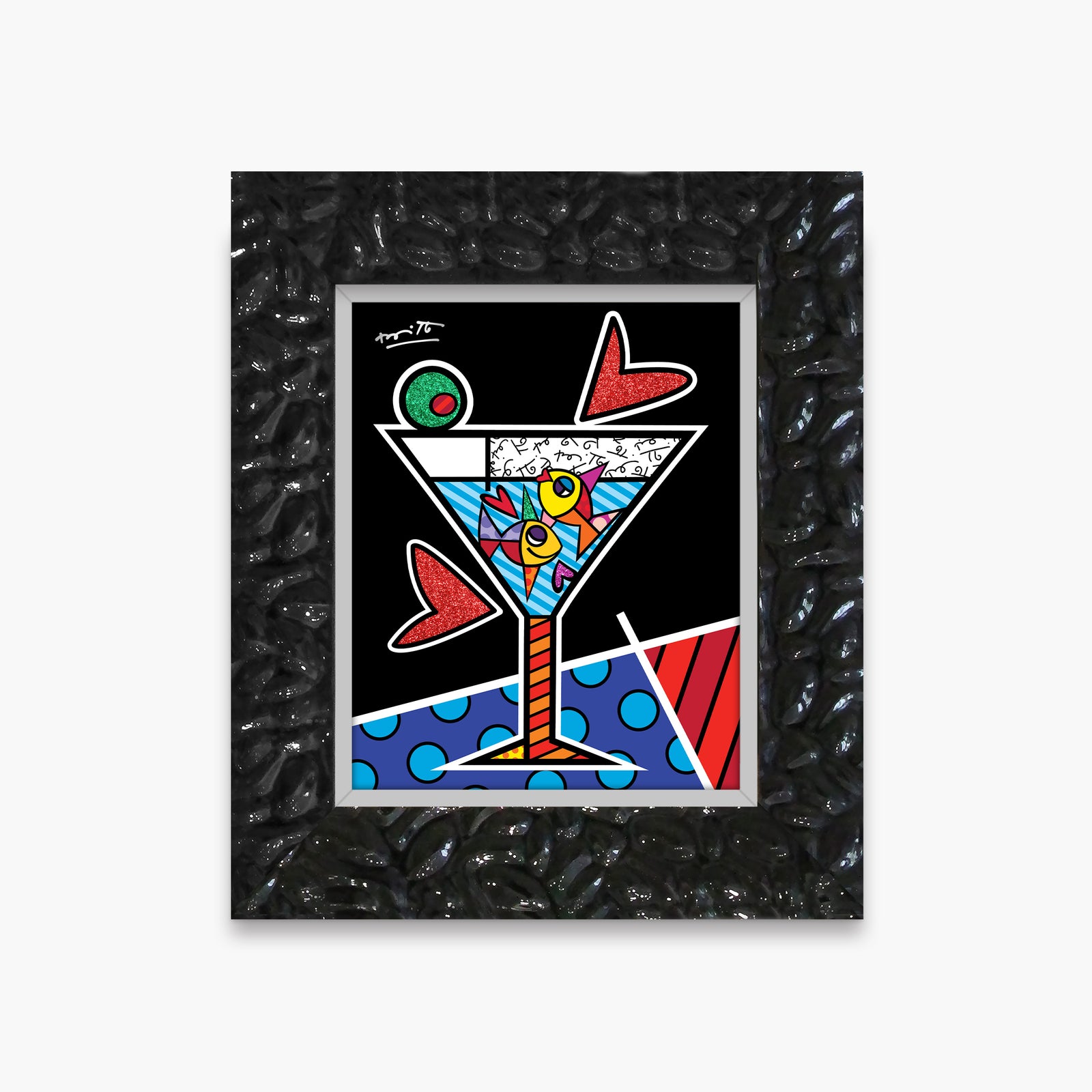 Romero Britto cheers to love limited edition  contemporary pop art piece