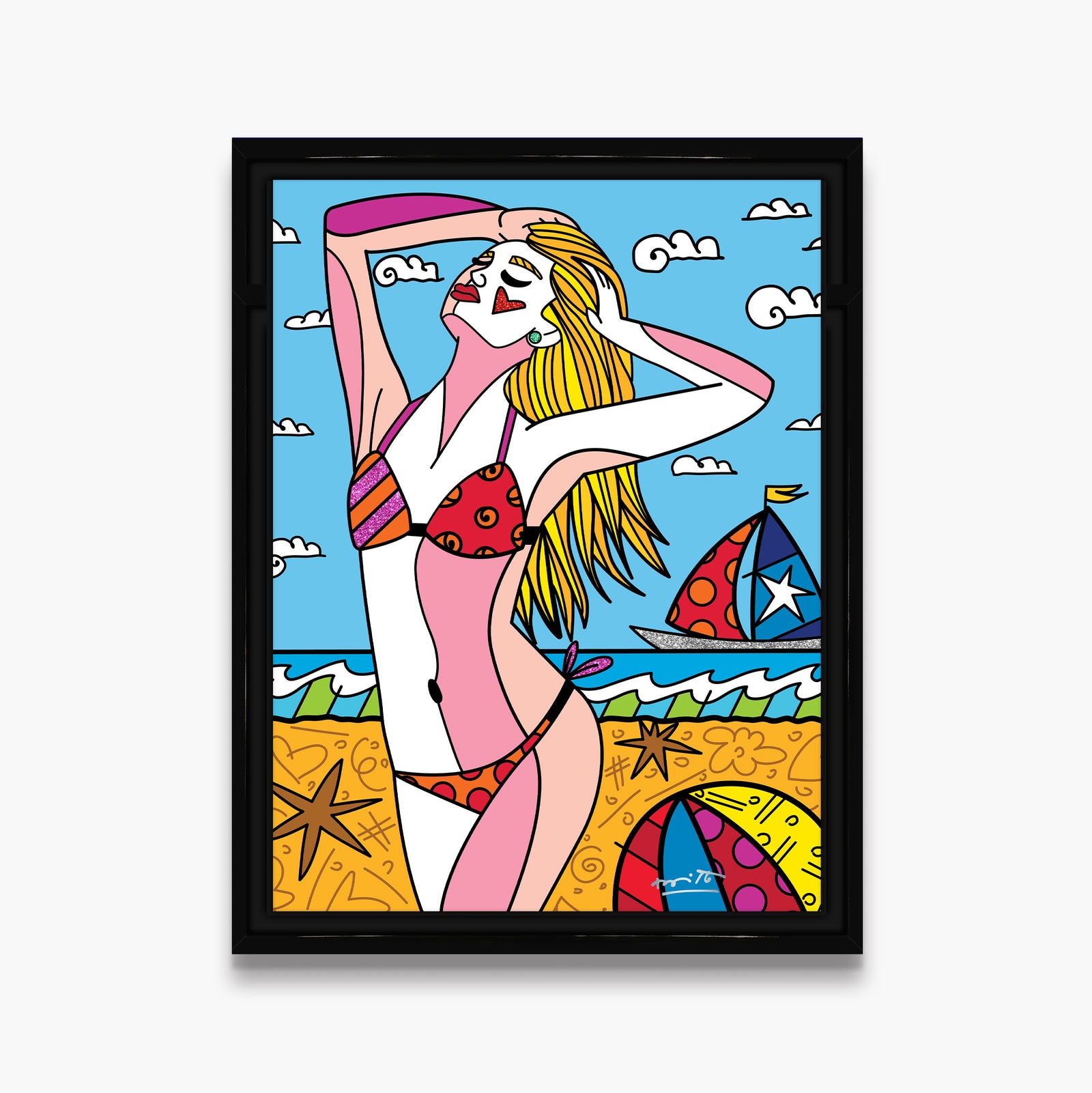 modern pop art south beach limited edition print  vibrant home decor