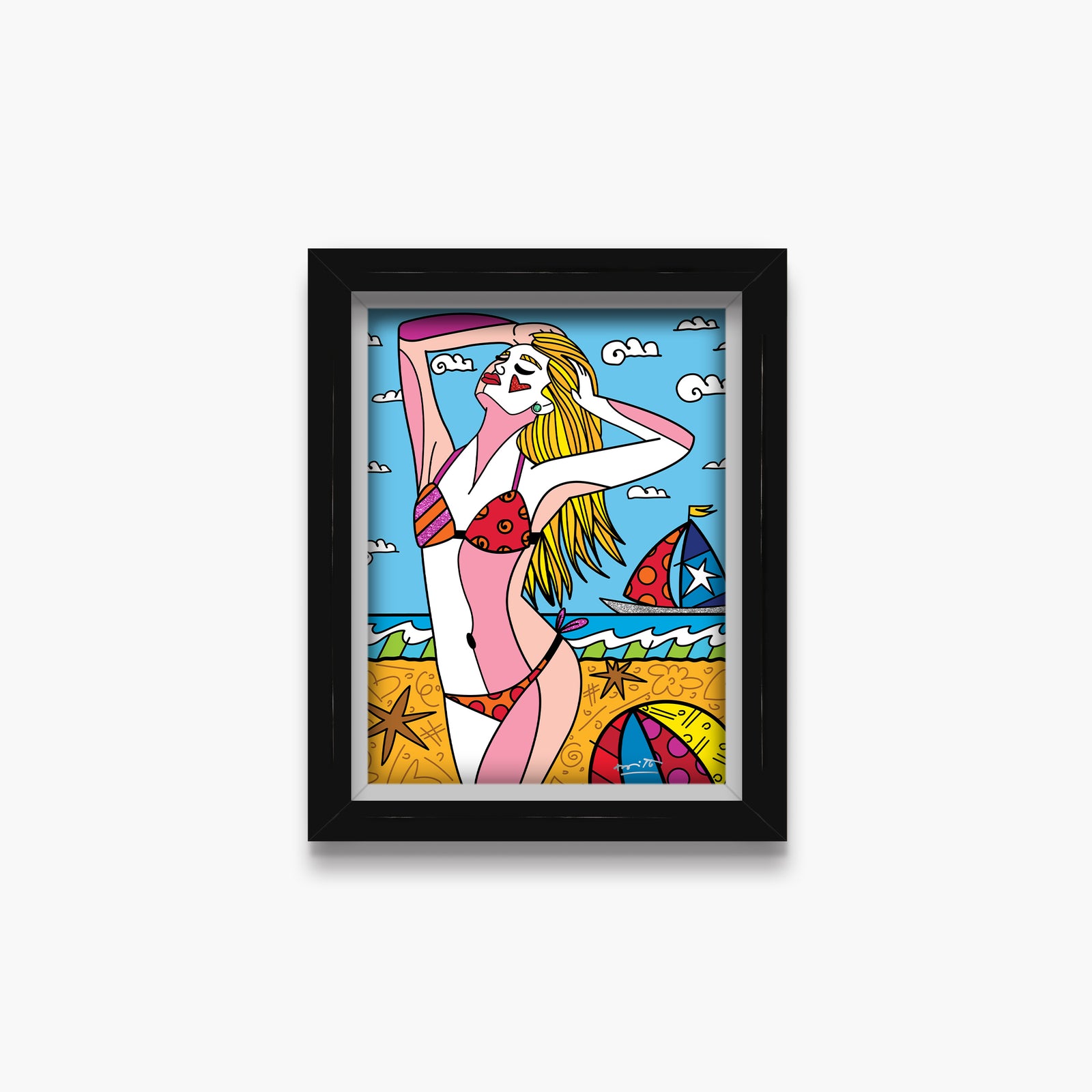 south beach limited edition print  artistic colorful design collectible