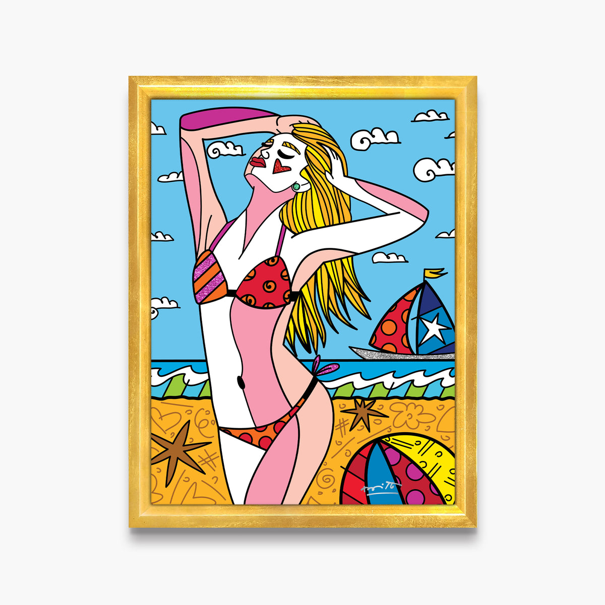 Romero Britto south beach limited edition print  contemporary pop art piece