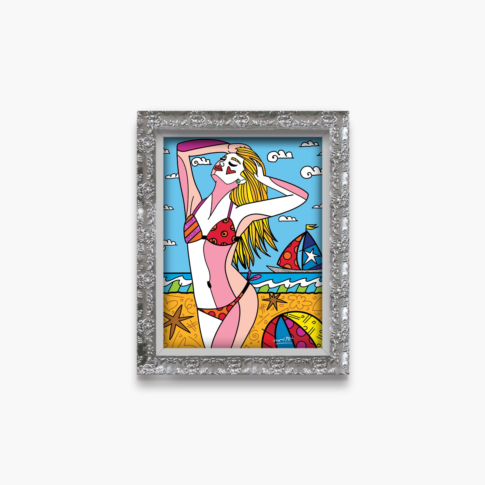 Romero Britto south beach limited edition print  contemporary pop art piece