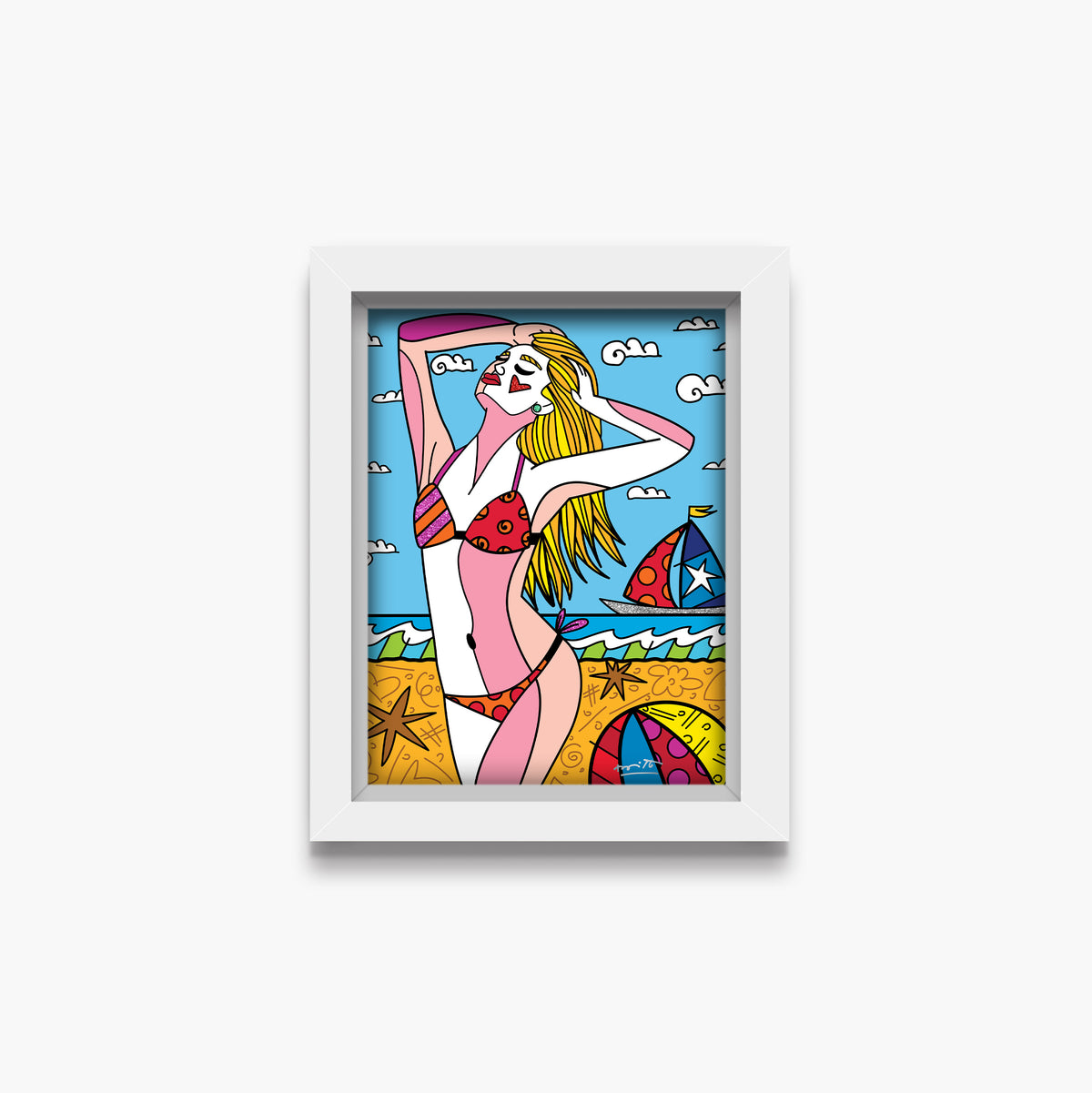Romero Britto south beach limited edition print  contemporary pop art piece