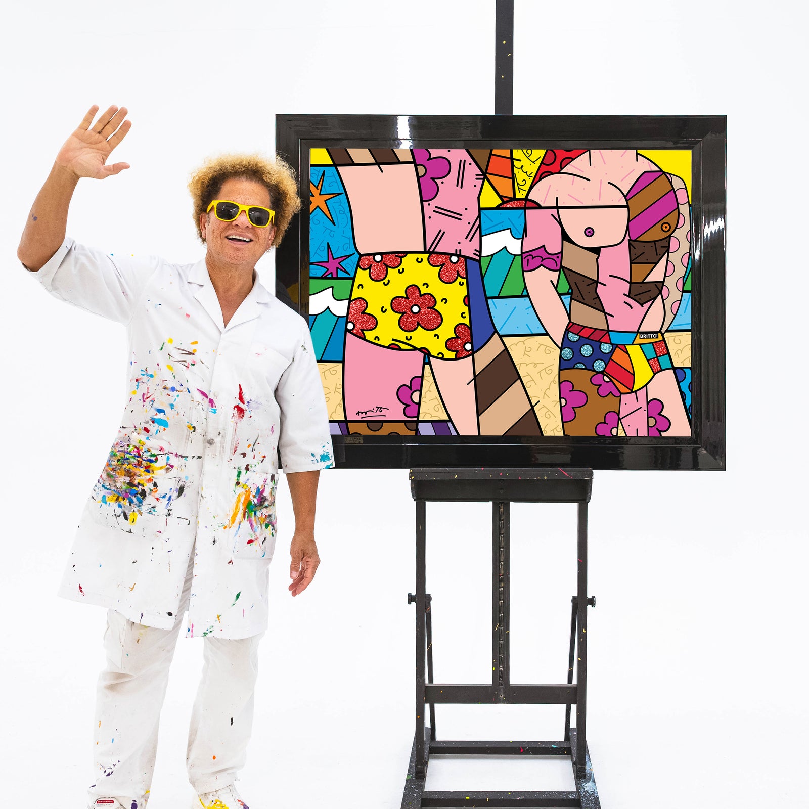 Romero Britto muscle beach limited edition print  colorful pop art design