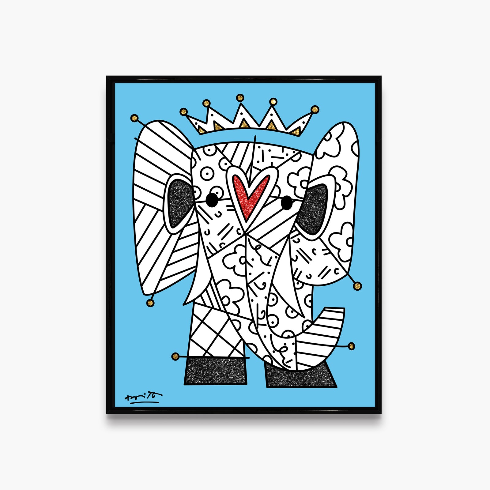 Romero Britto mumbai limited edition print  contemporary pop art piece