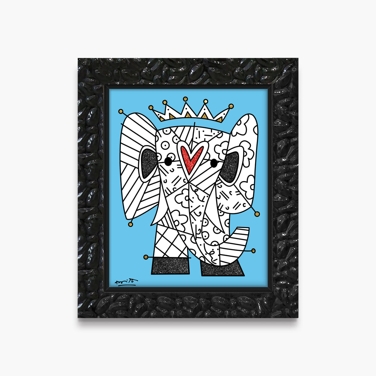 Romero Britto mumbai limited edition print  contemporary pop art piece