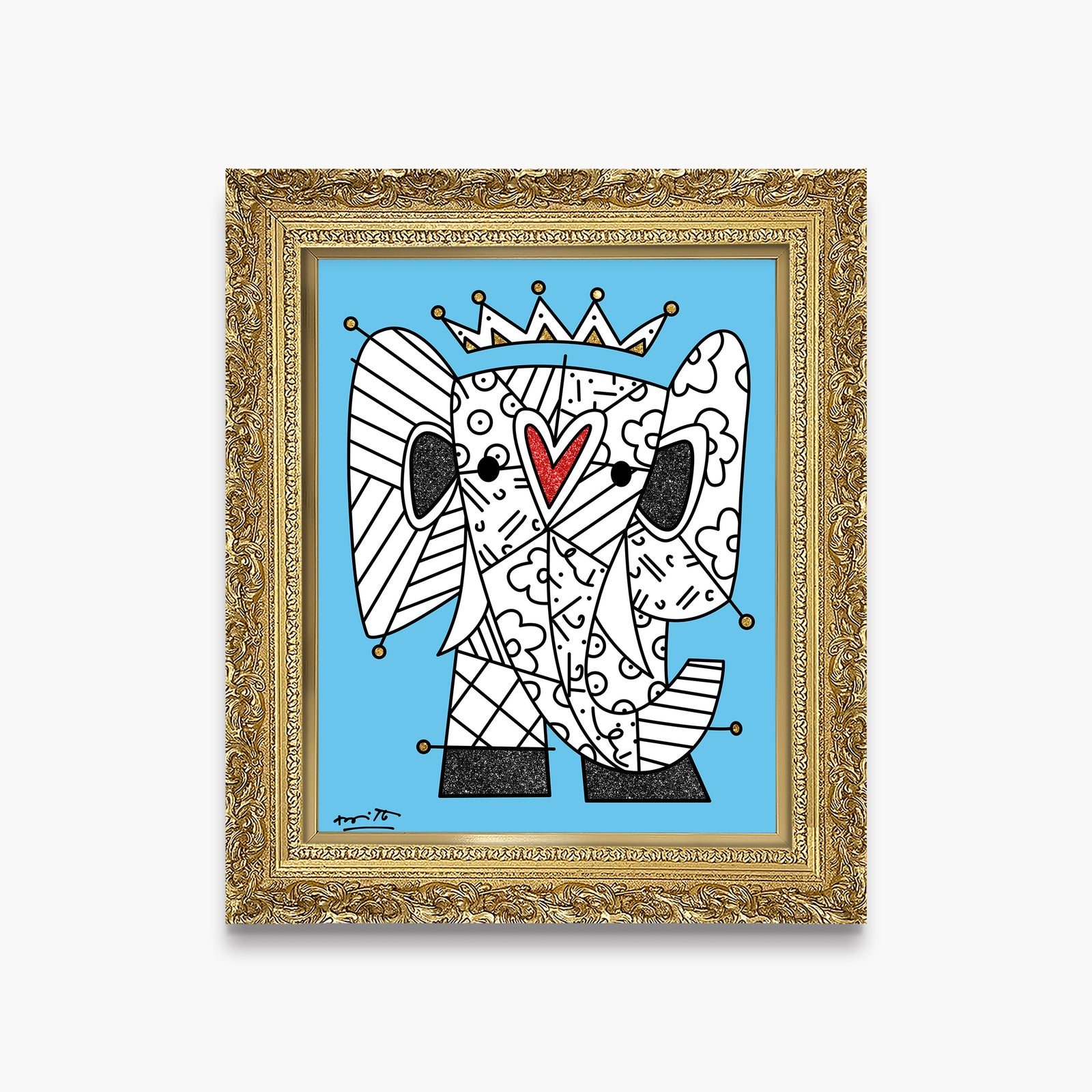 Romero Britto mumbai limited edition print  contemporary pop art piece