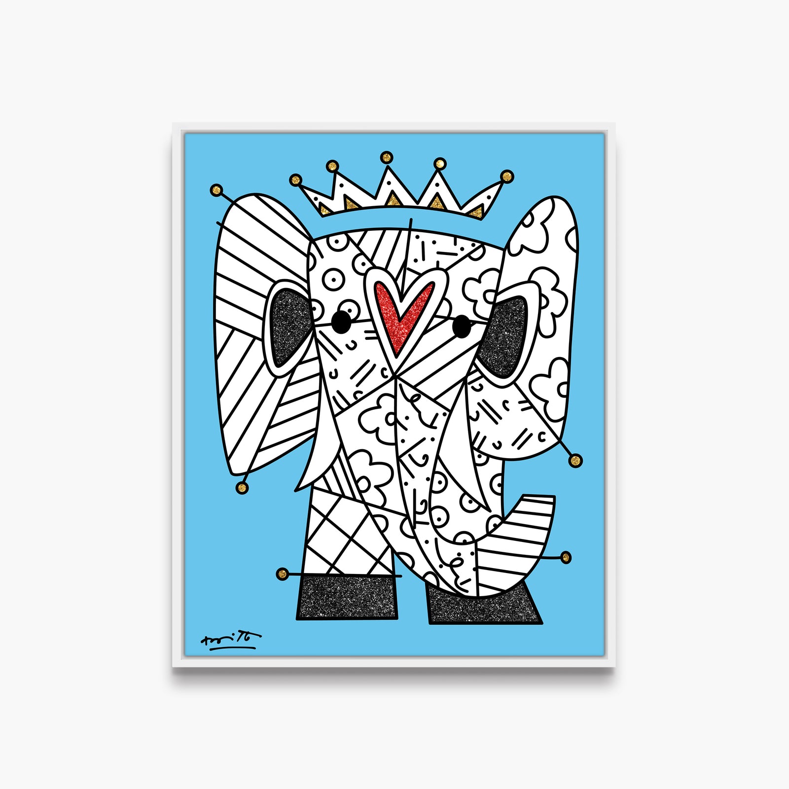 Romero Britto mumbai limited edition print  contemporary pop art piece
