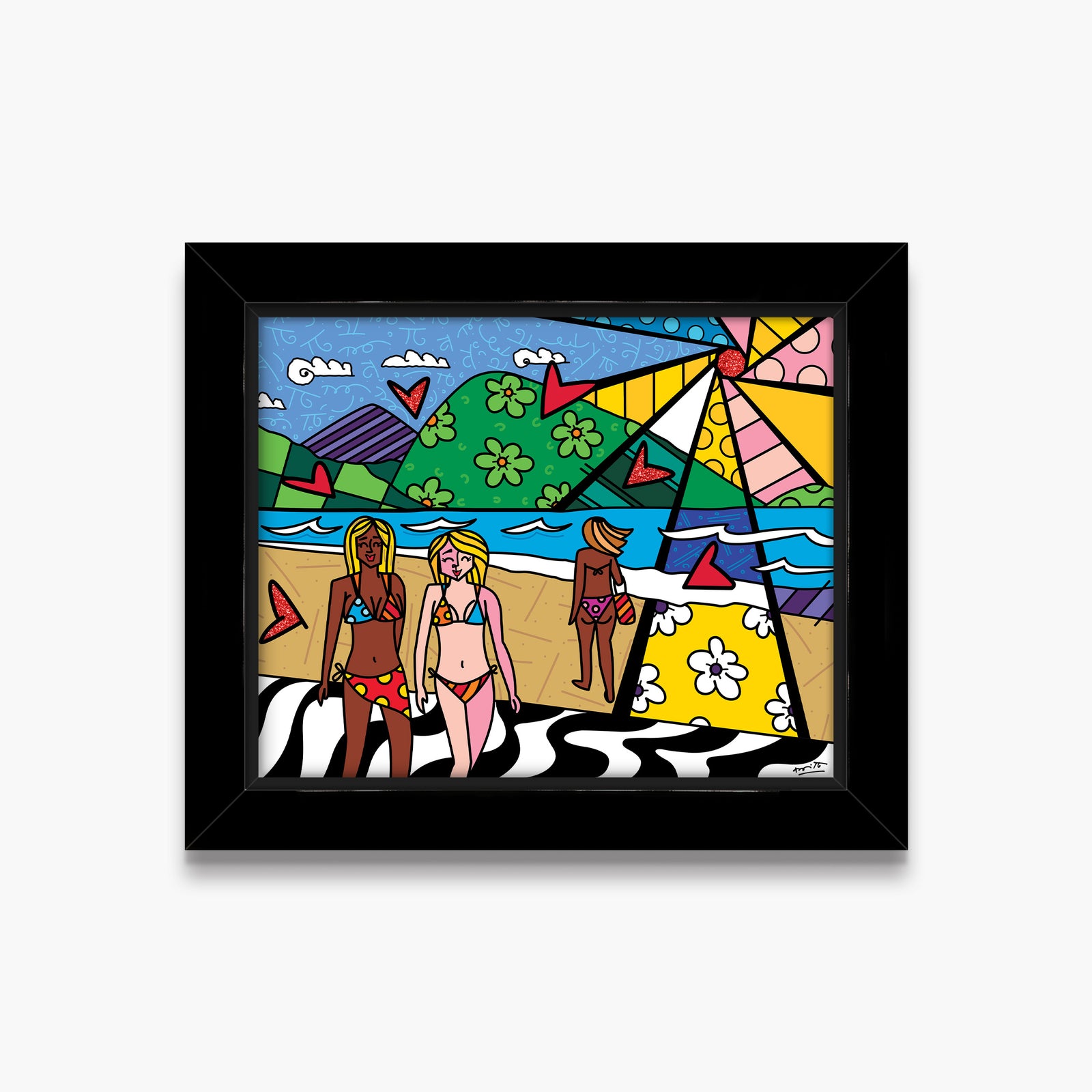 Romero Britto copacabana limited edition print  colorful pop art design