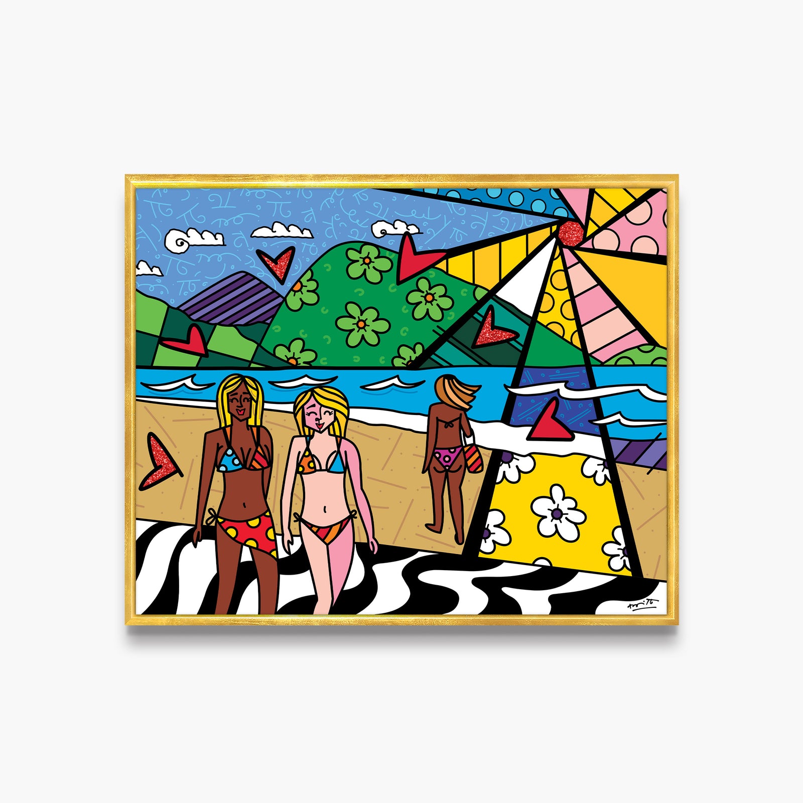 Romero Britto copacabana limited edition print  contemporary pop art piece