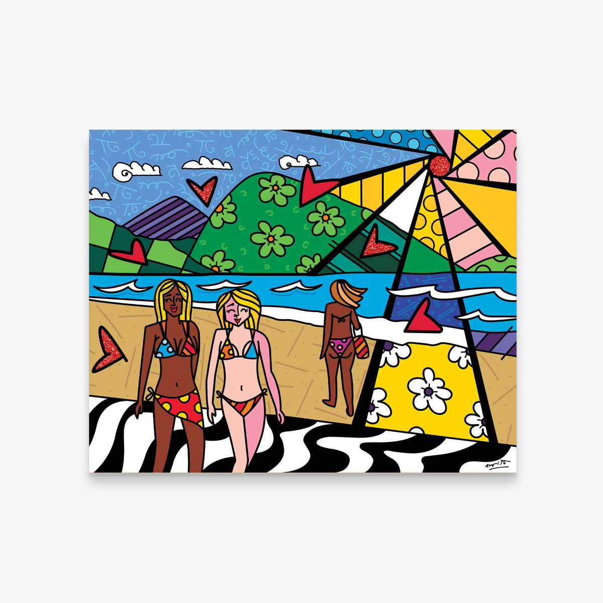 Romero Britto copacabana limited edition print  colorful pop art design