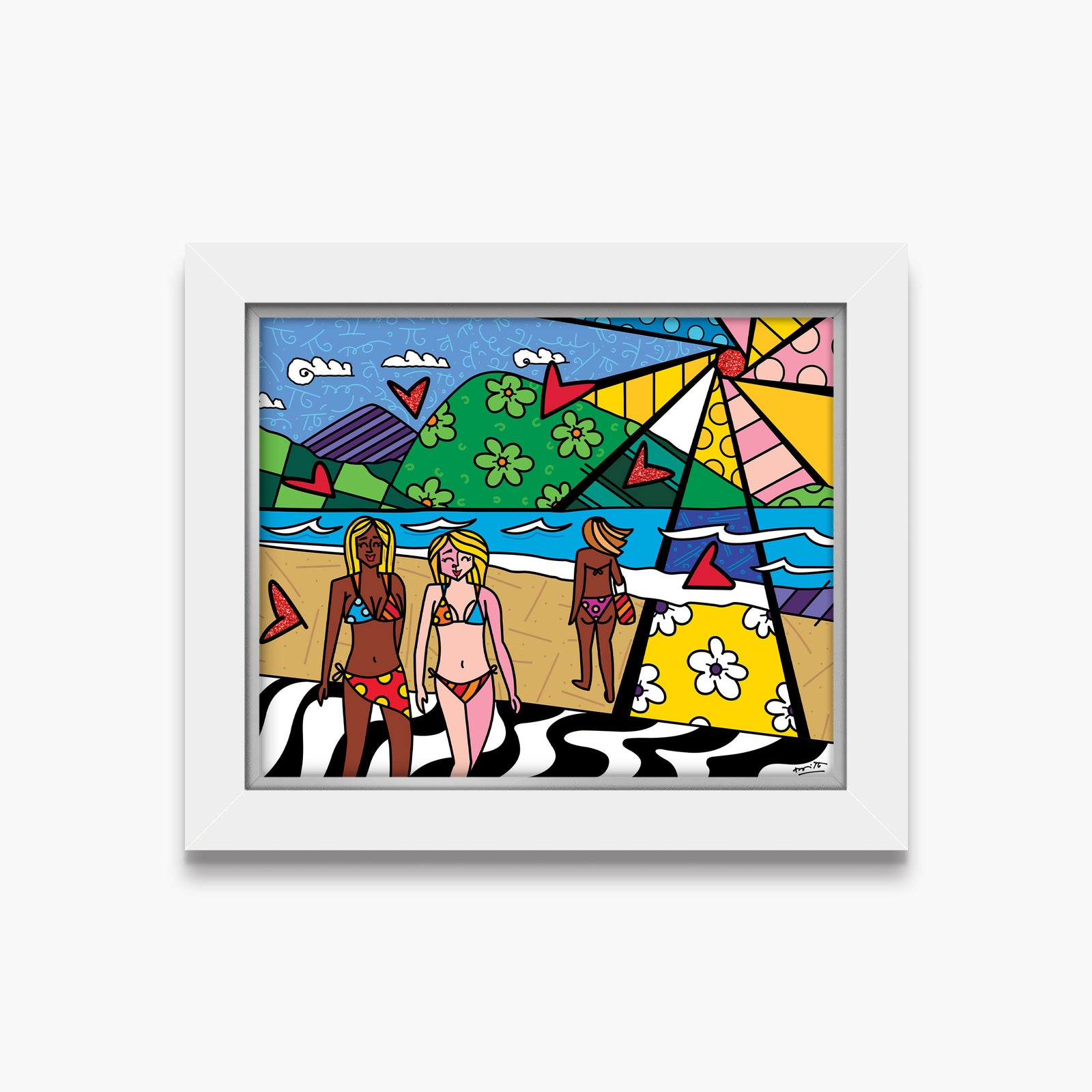 Romero Britto copacabana limited edition print  contemporary pop art piece