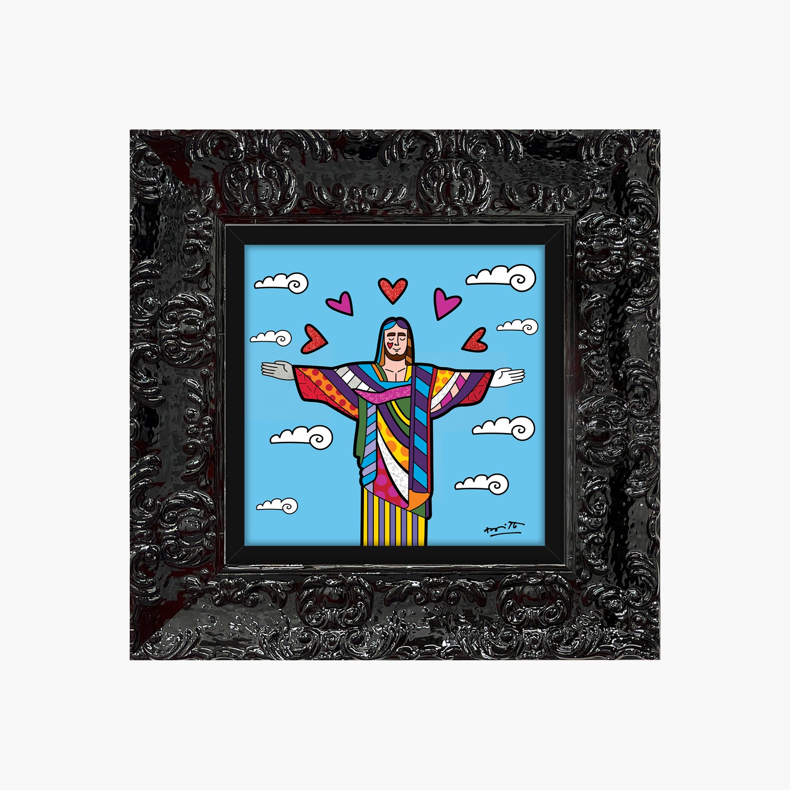 Romero Britto christ the redeemer limited edition  contemporary pop art piece