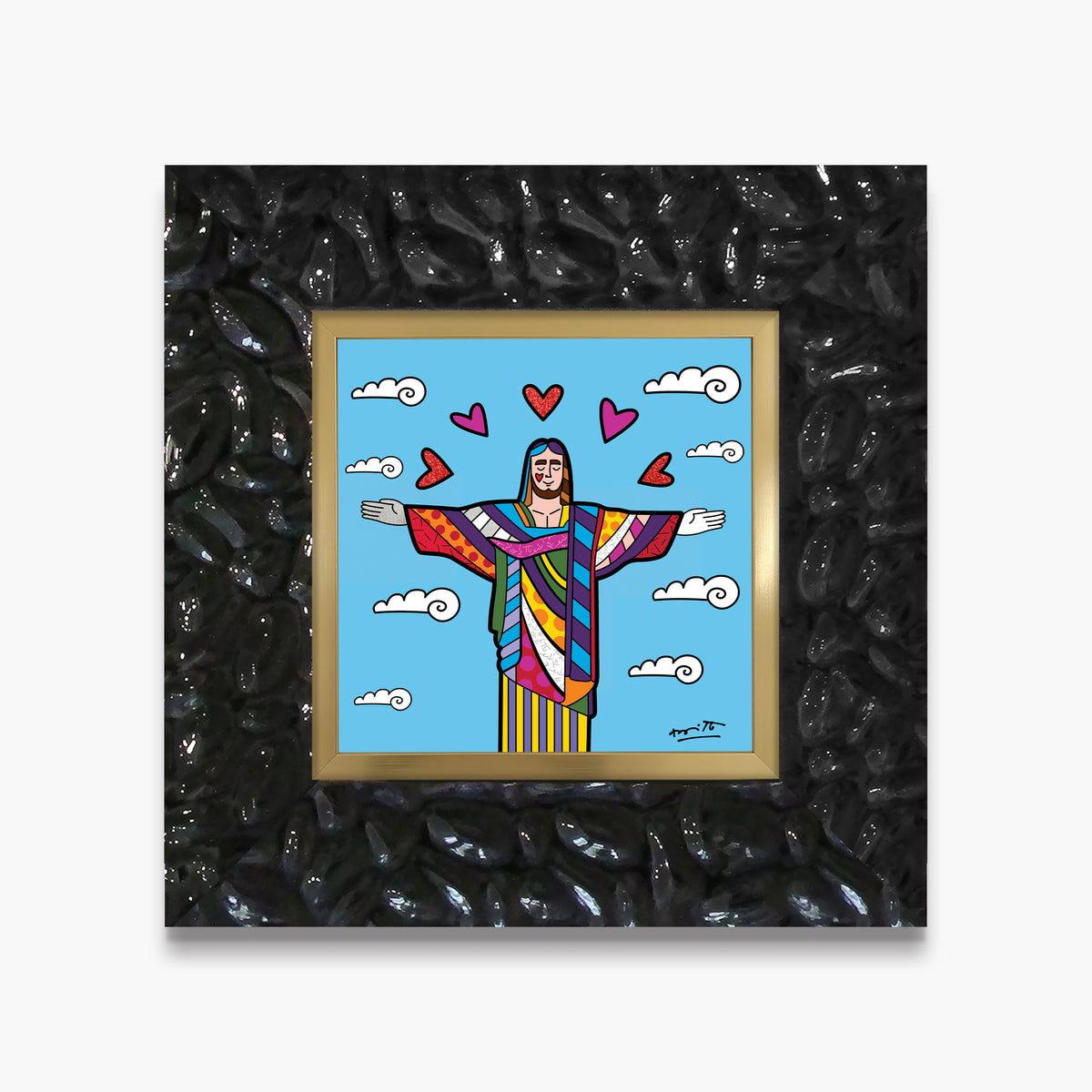 Romero Britto christ the redeemer limited edition  colorful pop art design