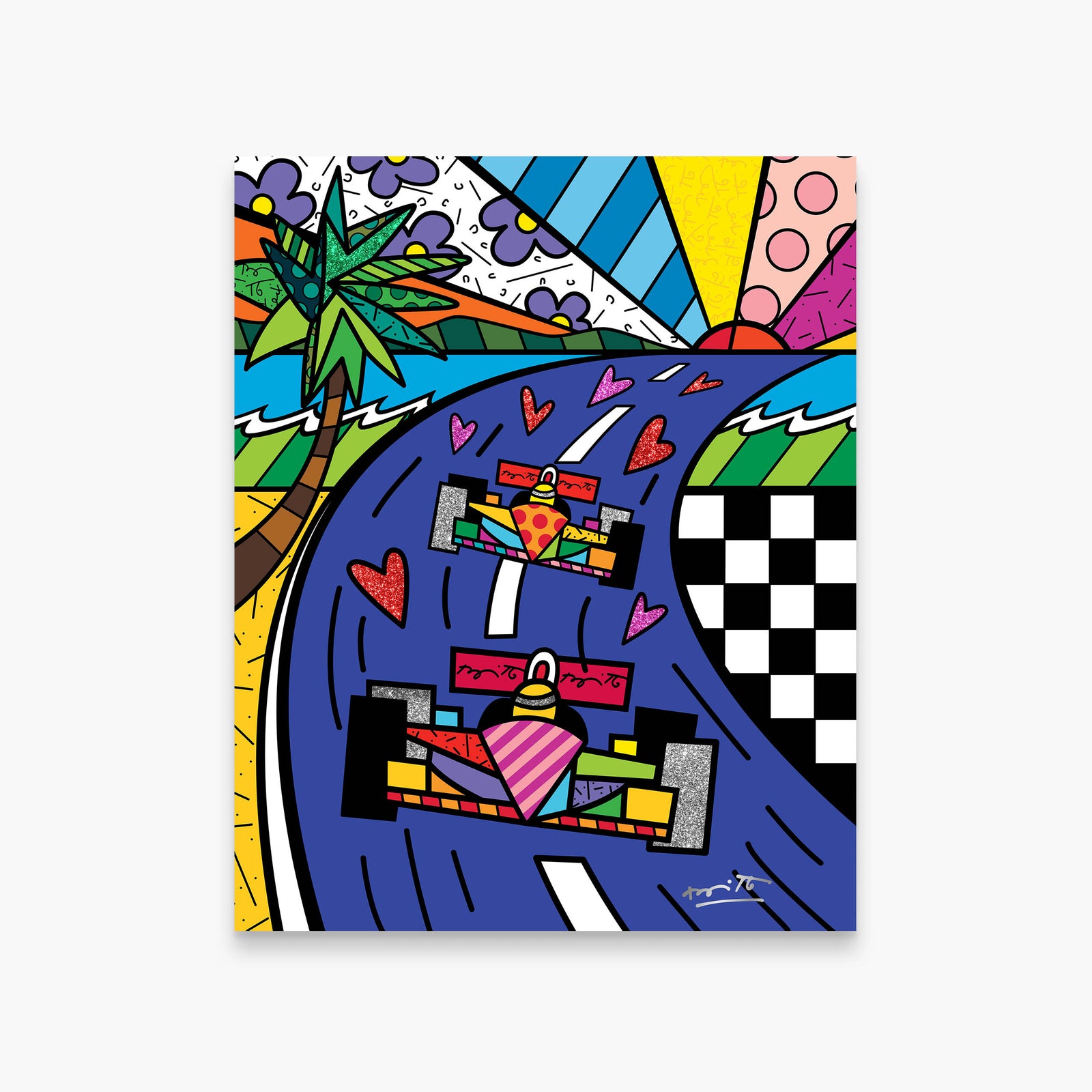 Romero Britto miami grand prix limited edition  colorful pop art design