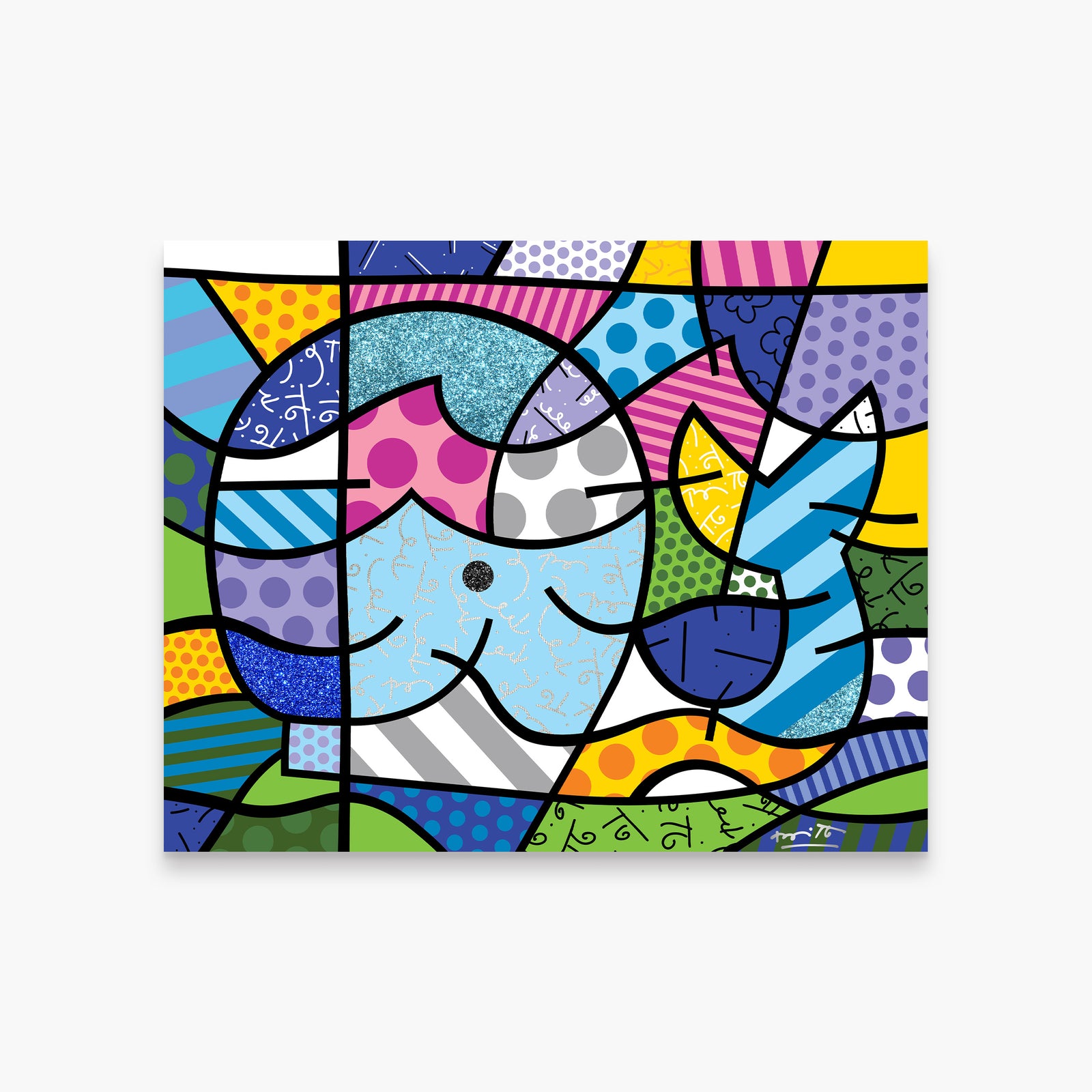 Romero Britto free willy limited edition print  colorful pop art design