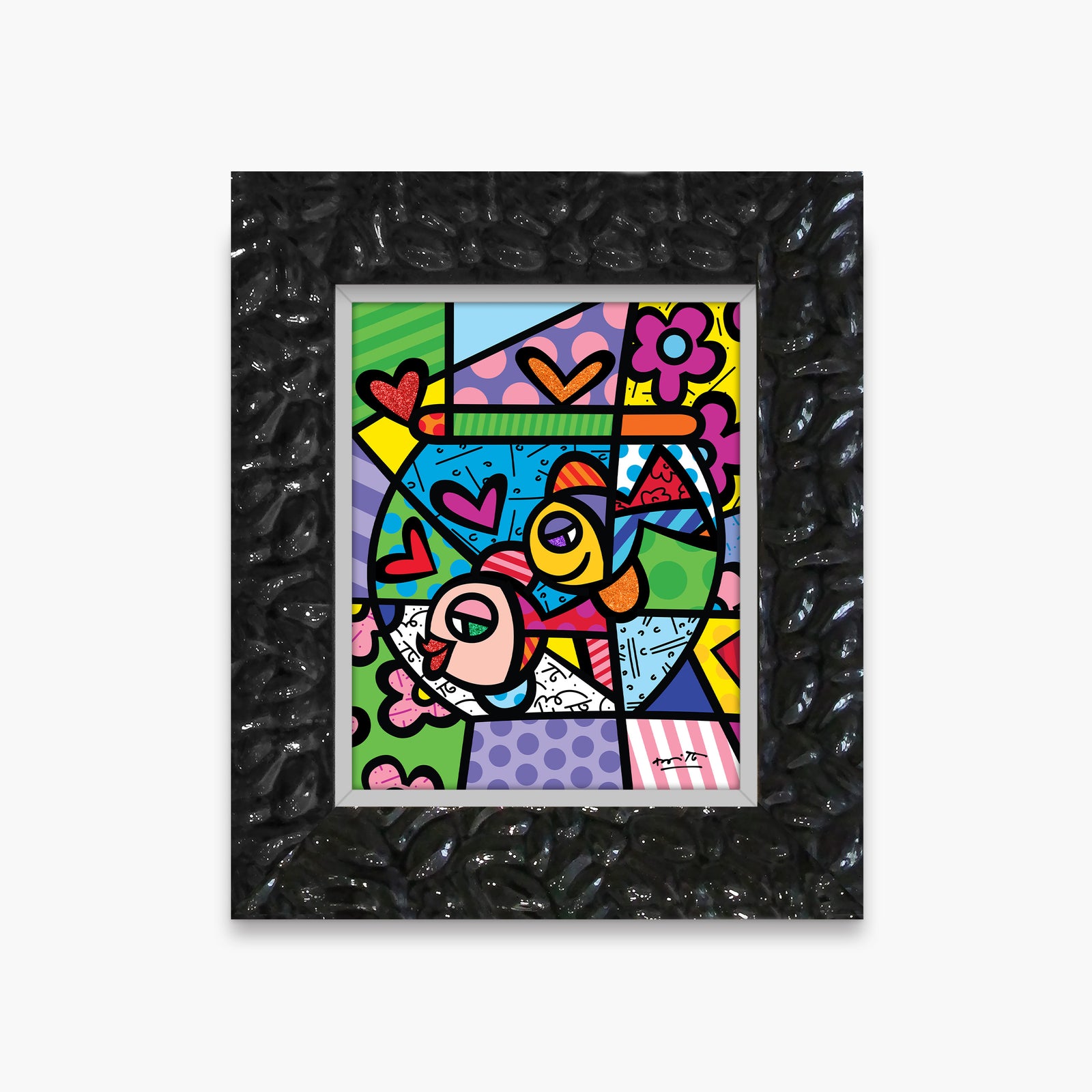 Romero Britto bowl of romance limited edition  colorful pop art design