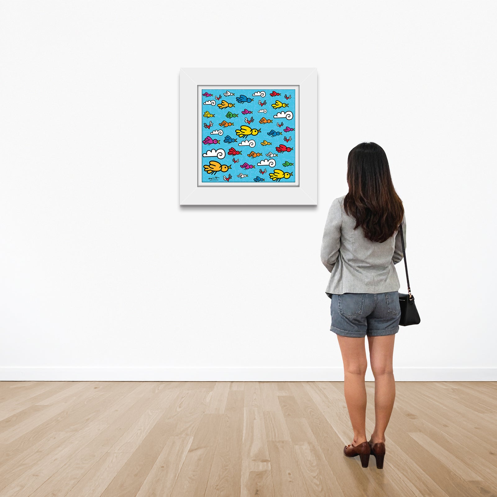 modern pop art the flock limited edition print  vibrant home decor