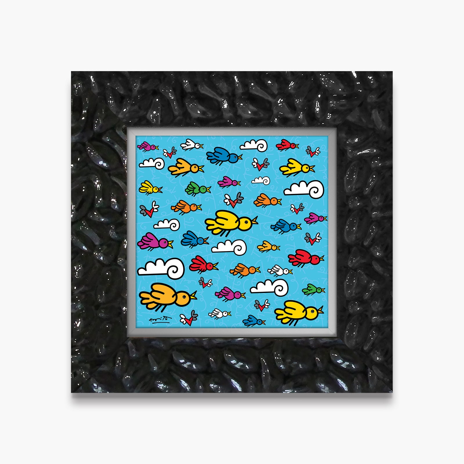 Romero Britto the flock limited edition print  contemporary pop art piece