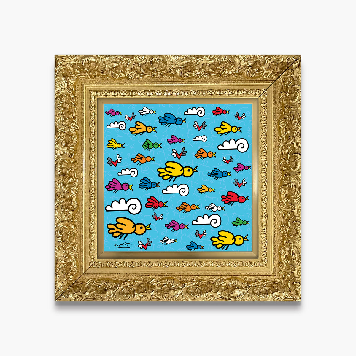 modern pop art the flock limited edition print  vibrant home decor