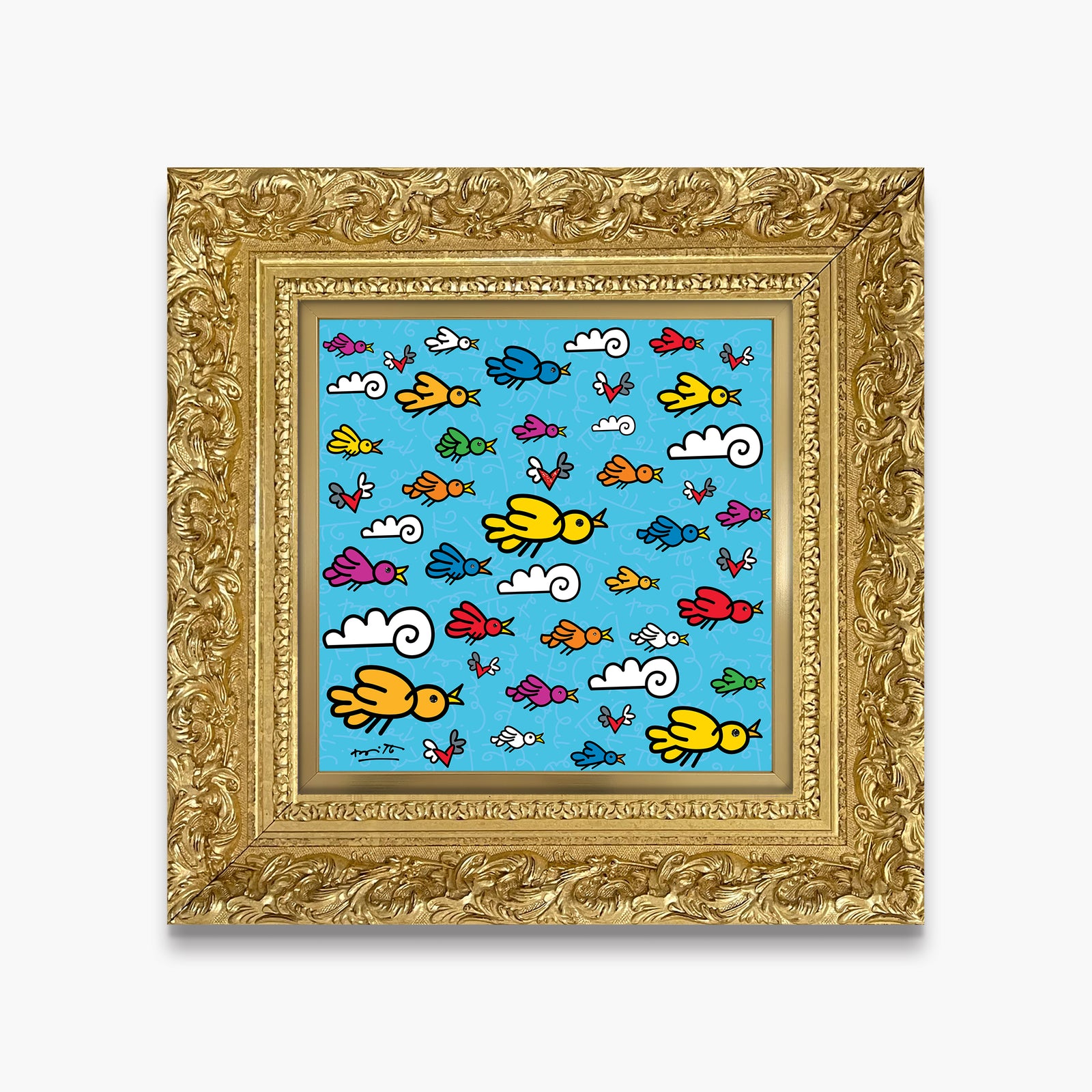 modern pop art the flock limited edition print  vibrant home decor