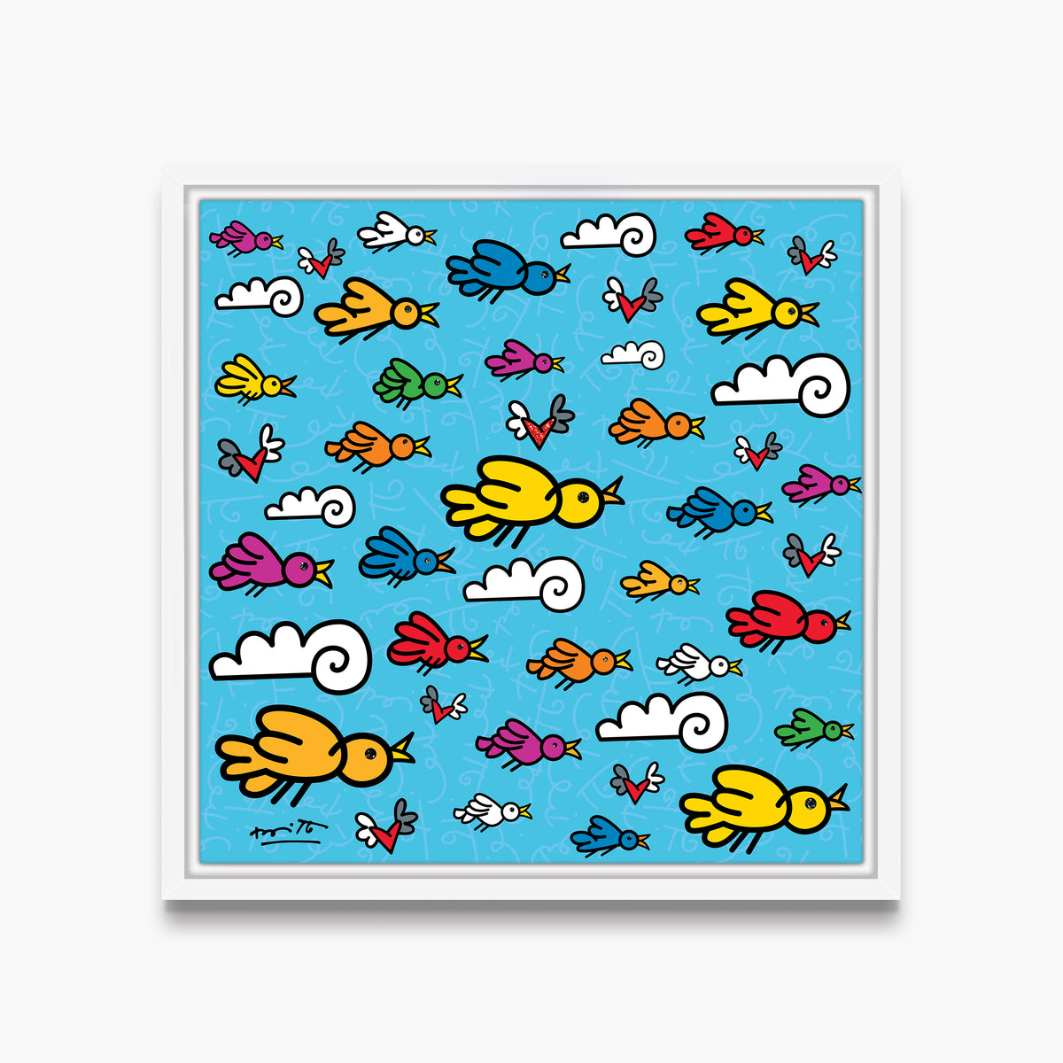 modern pop art the flock limited edition print  vibrant home decor