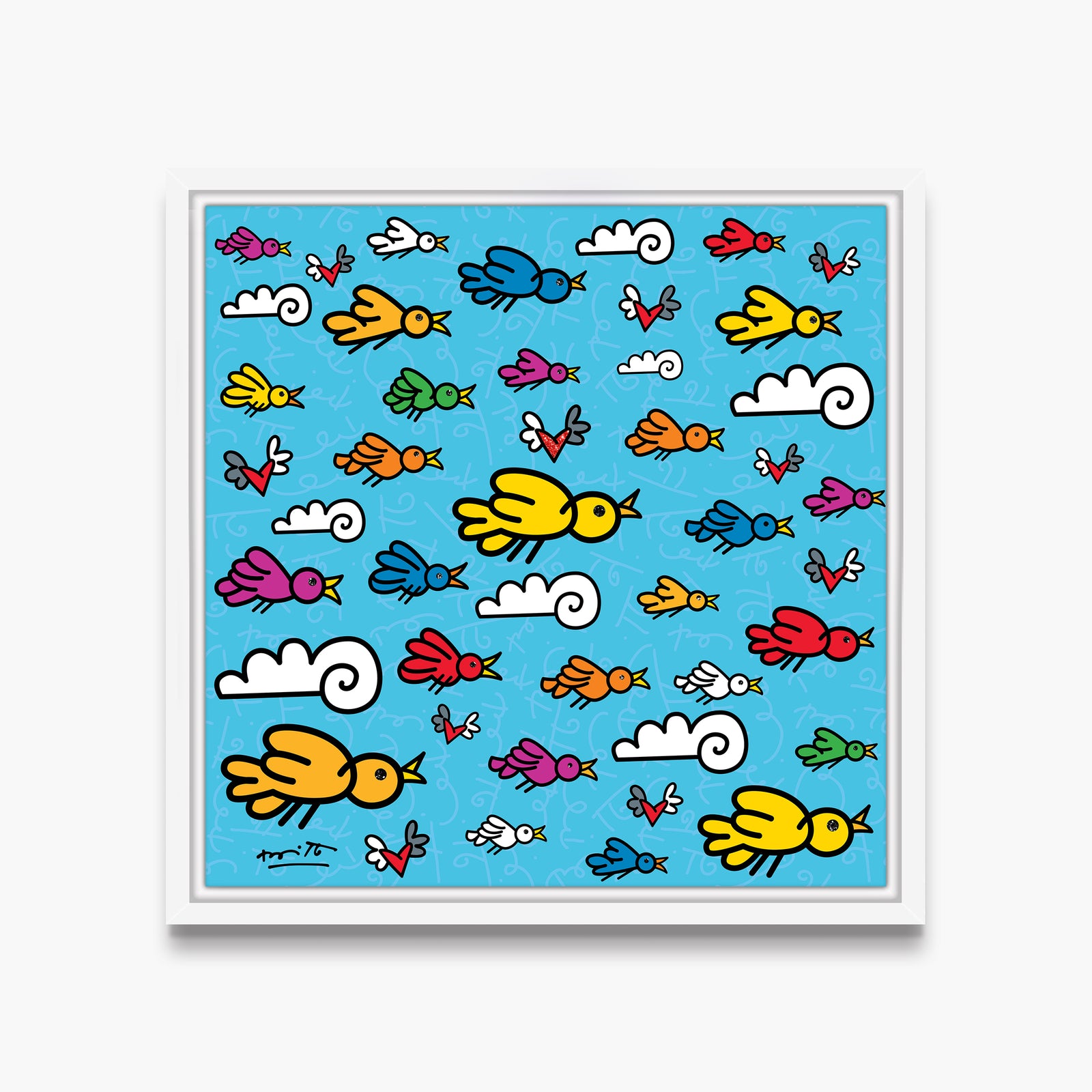 modern pop art the flock limited edition print  vibrant home decor