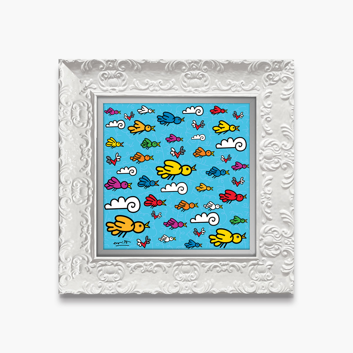 the flock limited edition print  artistic colorful design collectible