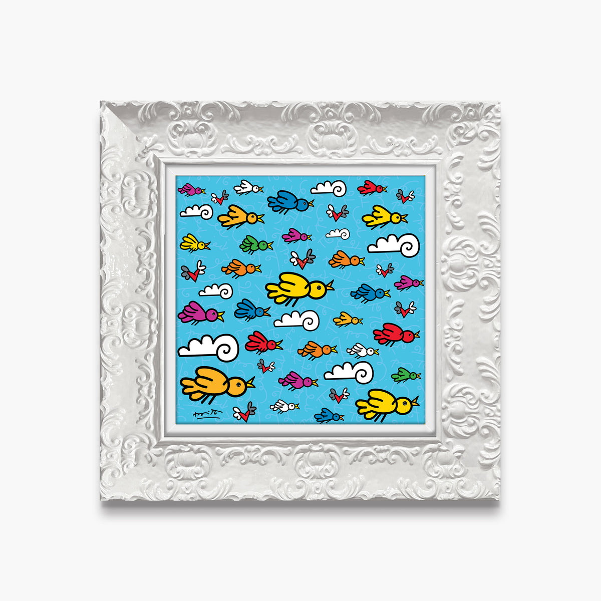 modern pop art the flock limited edition print  vibrant home decor