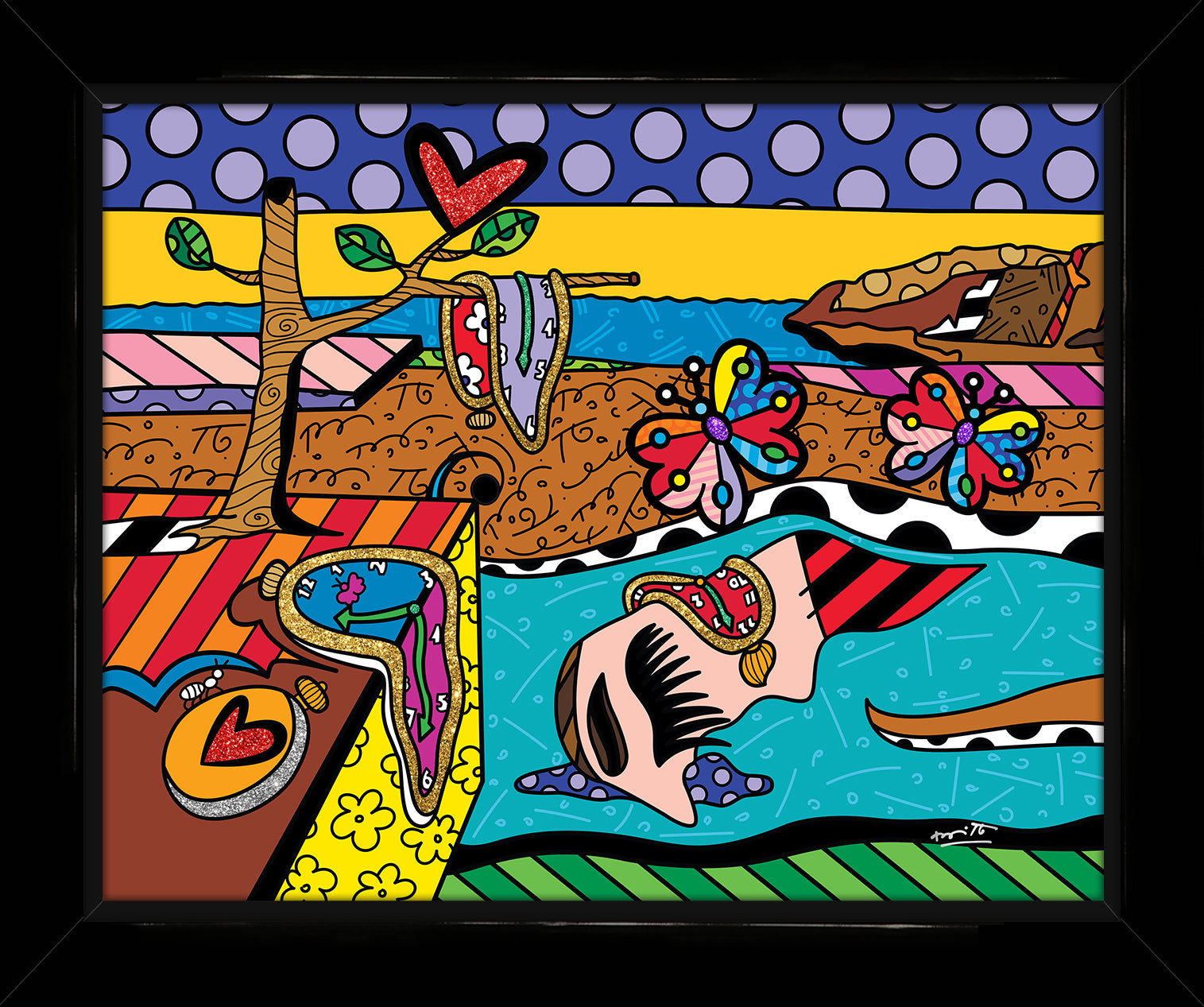 Romero Britto surreal love limited edition print  contemporary pop art piece