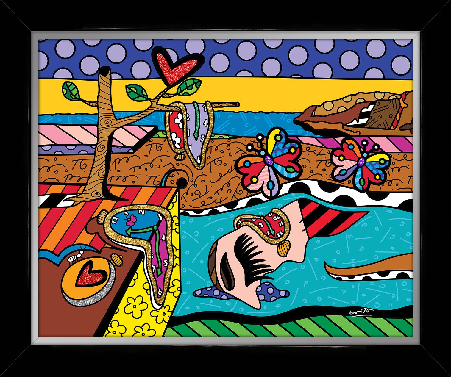 Romero Britto surreal love limited edition print  colorful pop art design