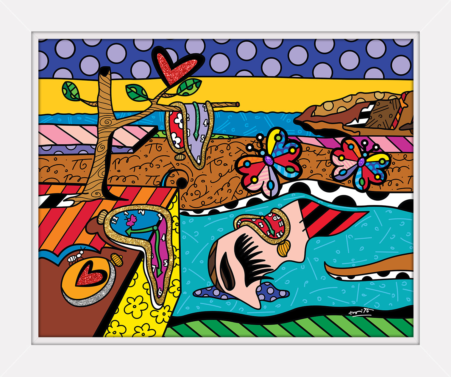 Romero Britto surreal love limited edition print  contemporary pop art piece