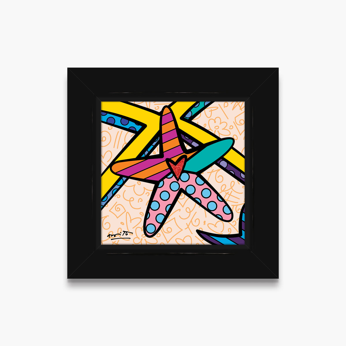 Romero Britto sunny isles starfish limited edition  colorful pop art design