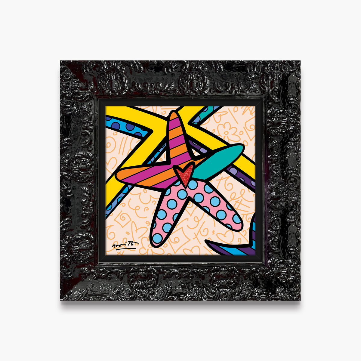 Romero Britto sunny isles starfish limited edition  contemporary pop art piece