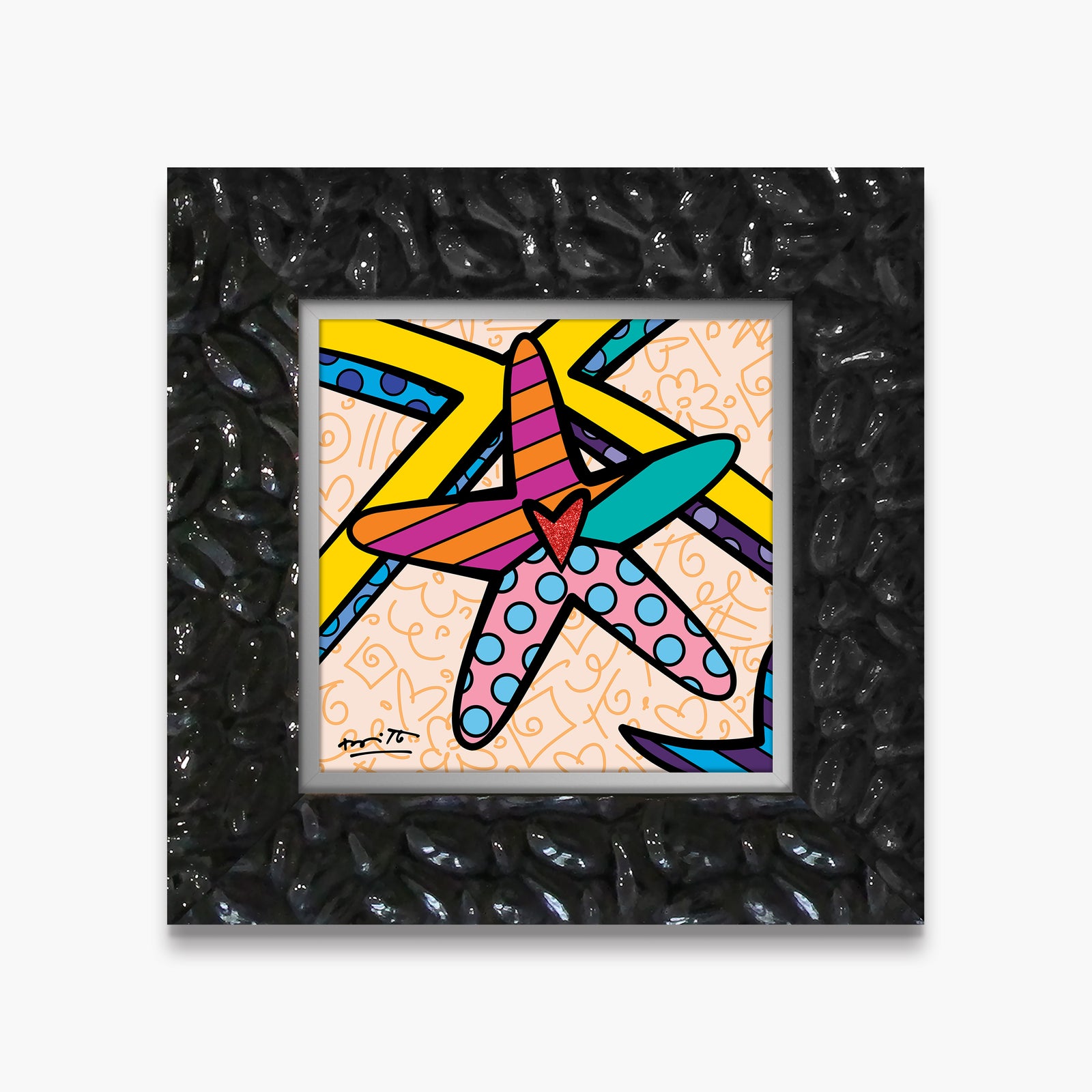 Romero Britto sunny isles starfish limited edition  contemporary pop art piece