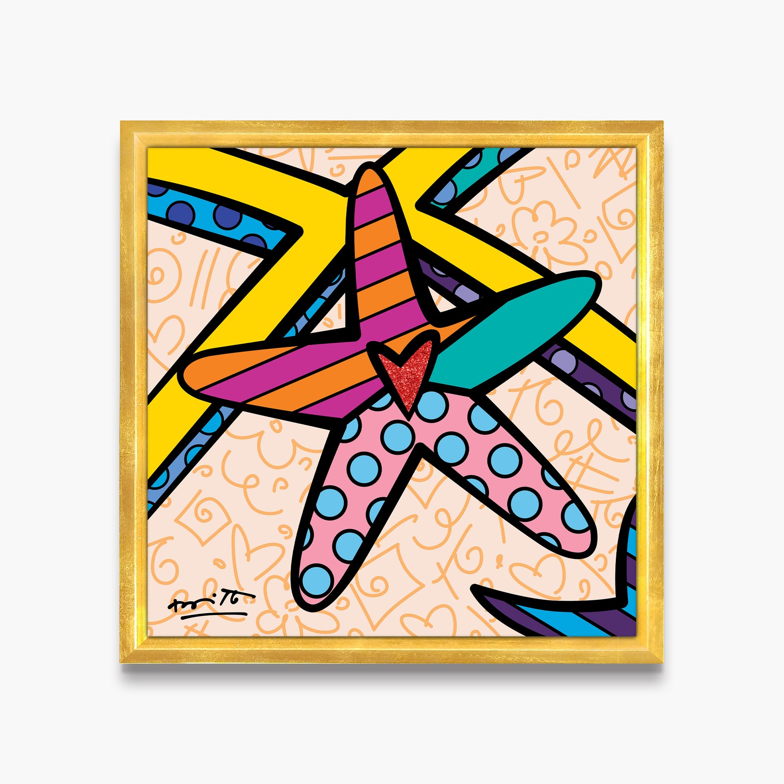 Romero Britto sunny isles starfish limited edition  contemporary pop art piece