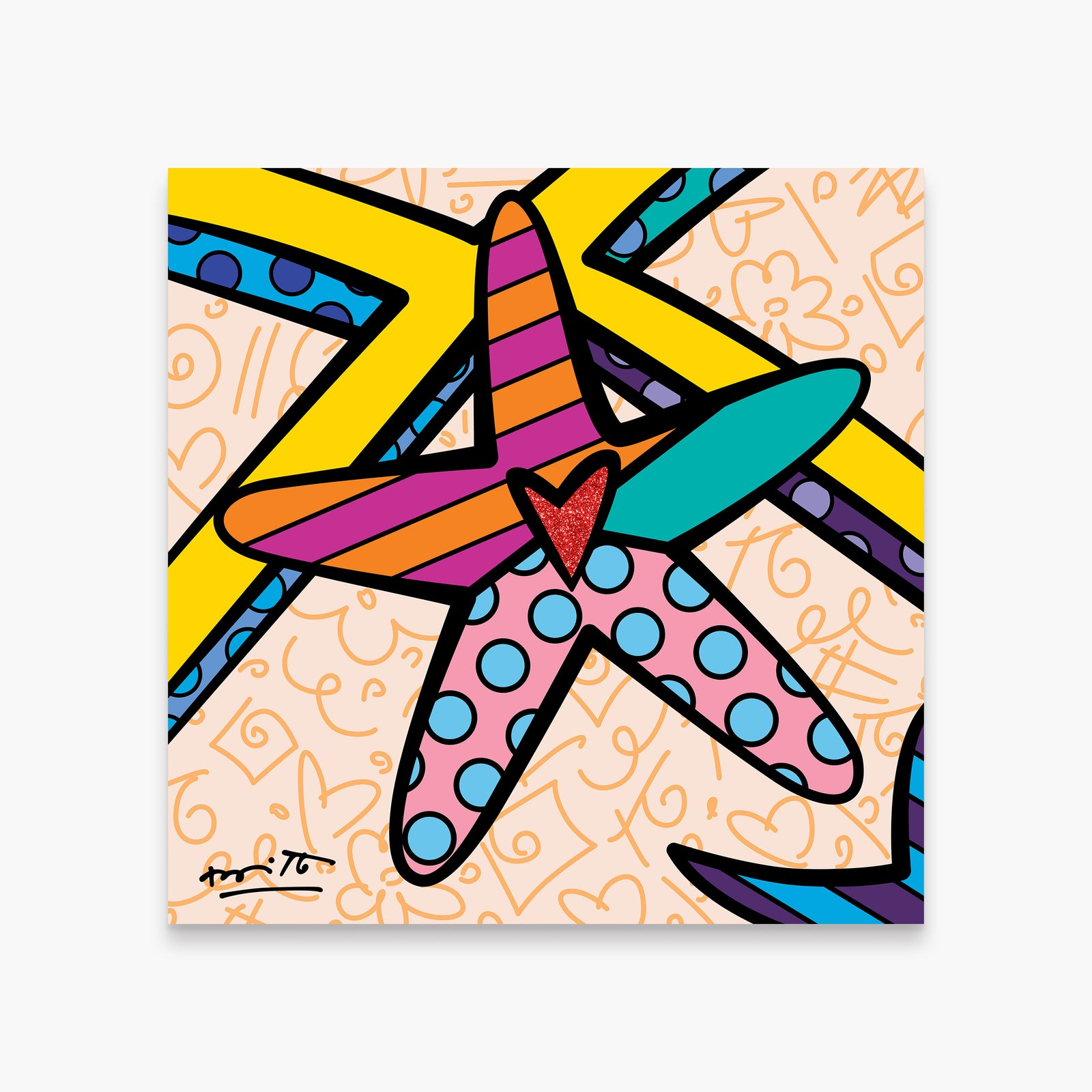 Romero Britto sunny isles starfish limited edition  colorful pop art design